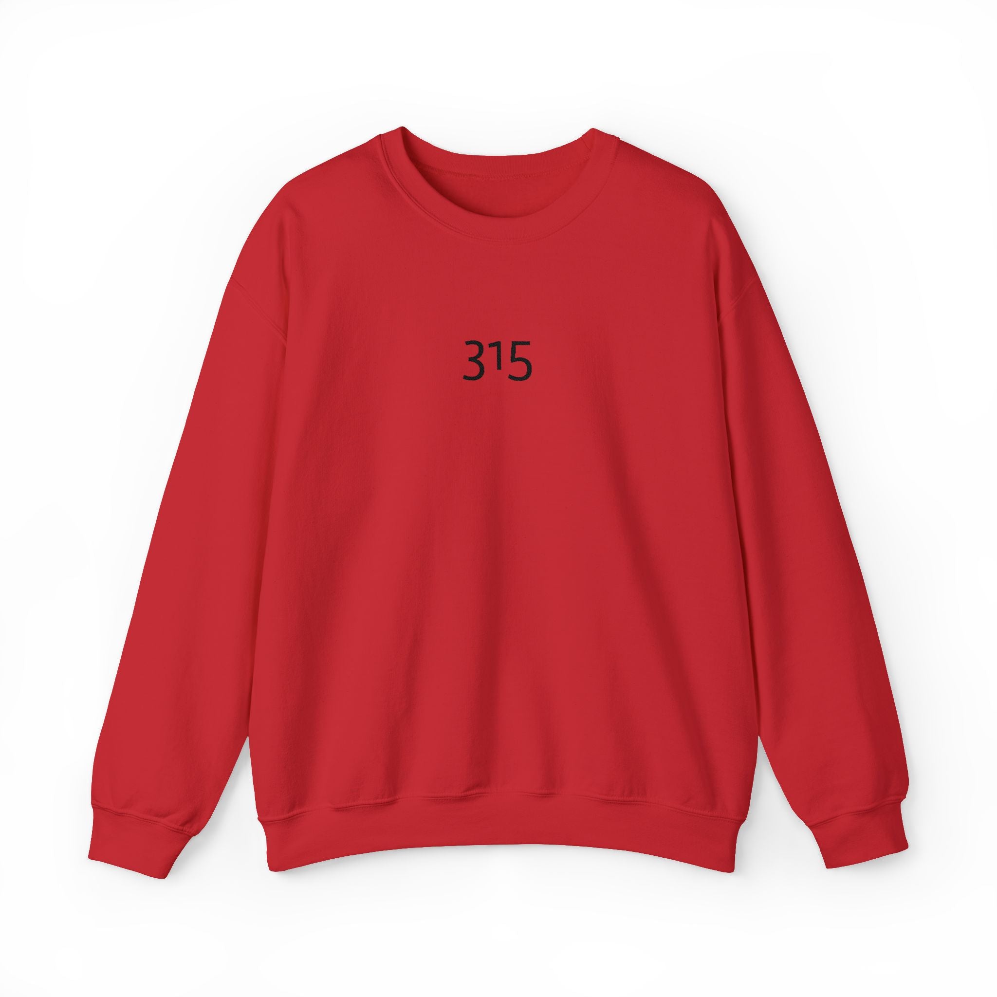 Minimal '315' Logo Crewneck Sweatshirt — White Casual Pullover