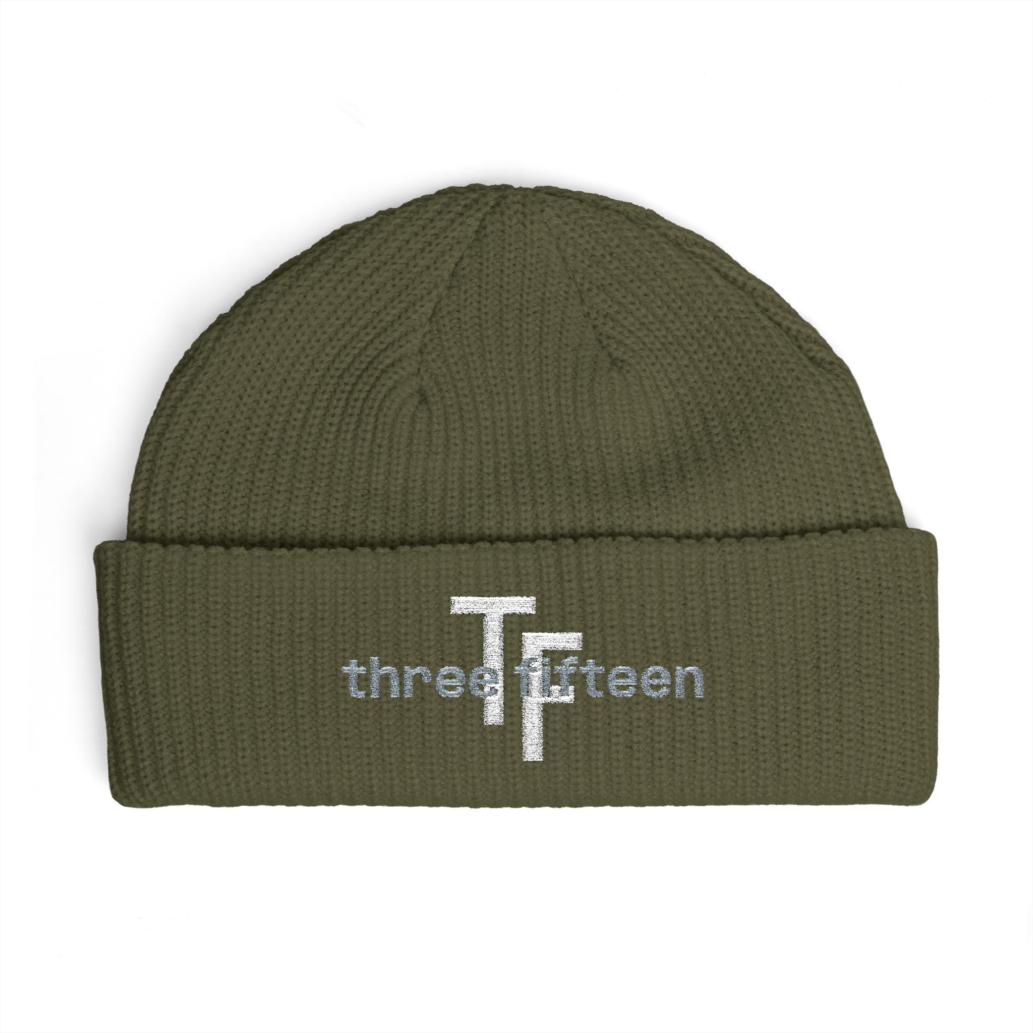 3 - Cuff Beanie — Embroidered "threefifteen" Logo Knit Hat