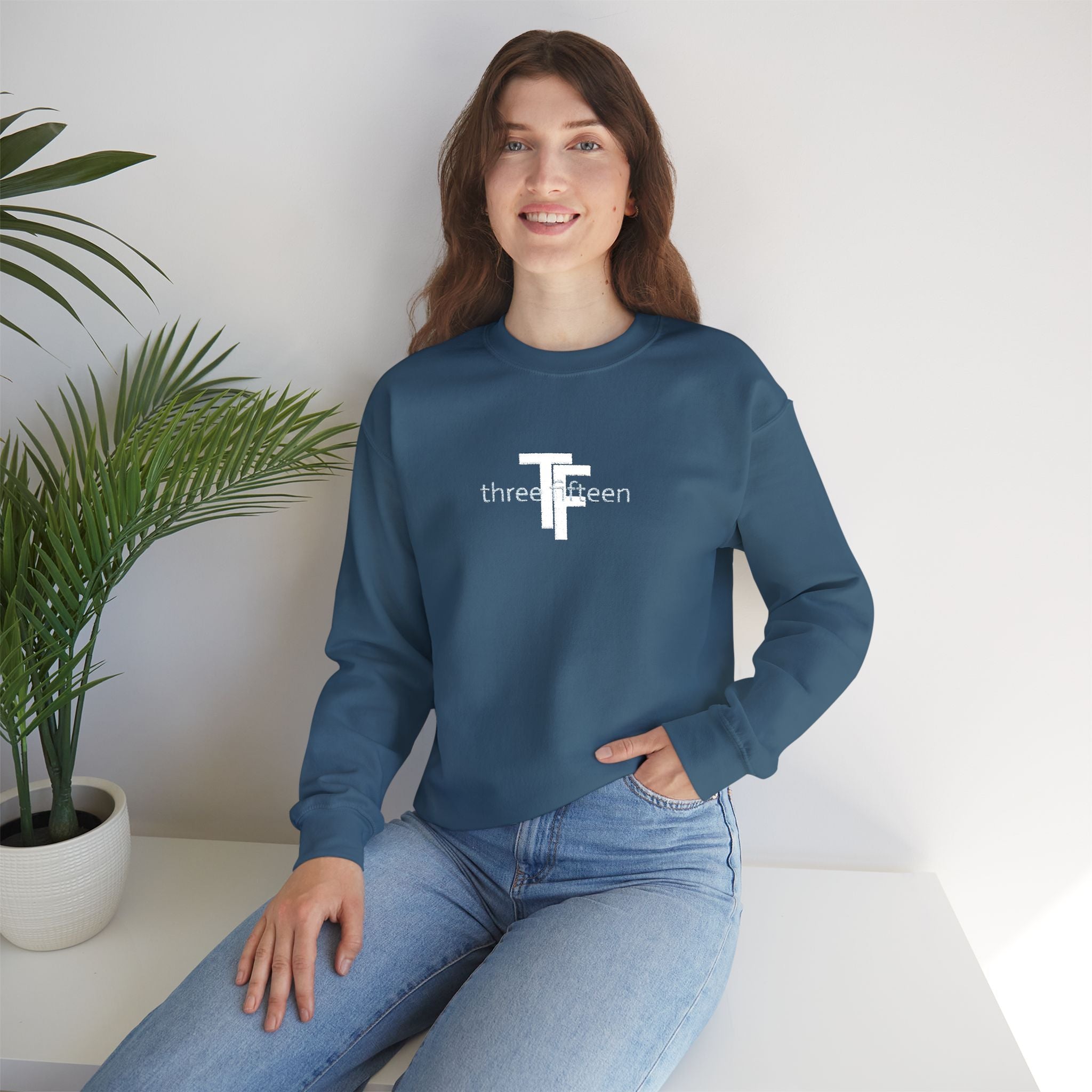 15 - TF Three Fifteen Embroidered Crewneck Sweatshirt — Minimal Graphic Pullover