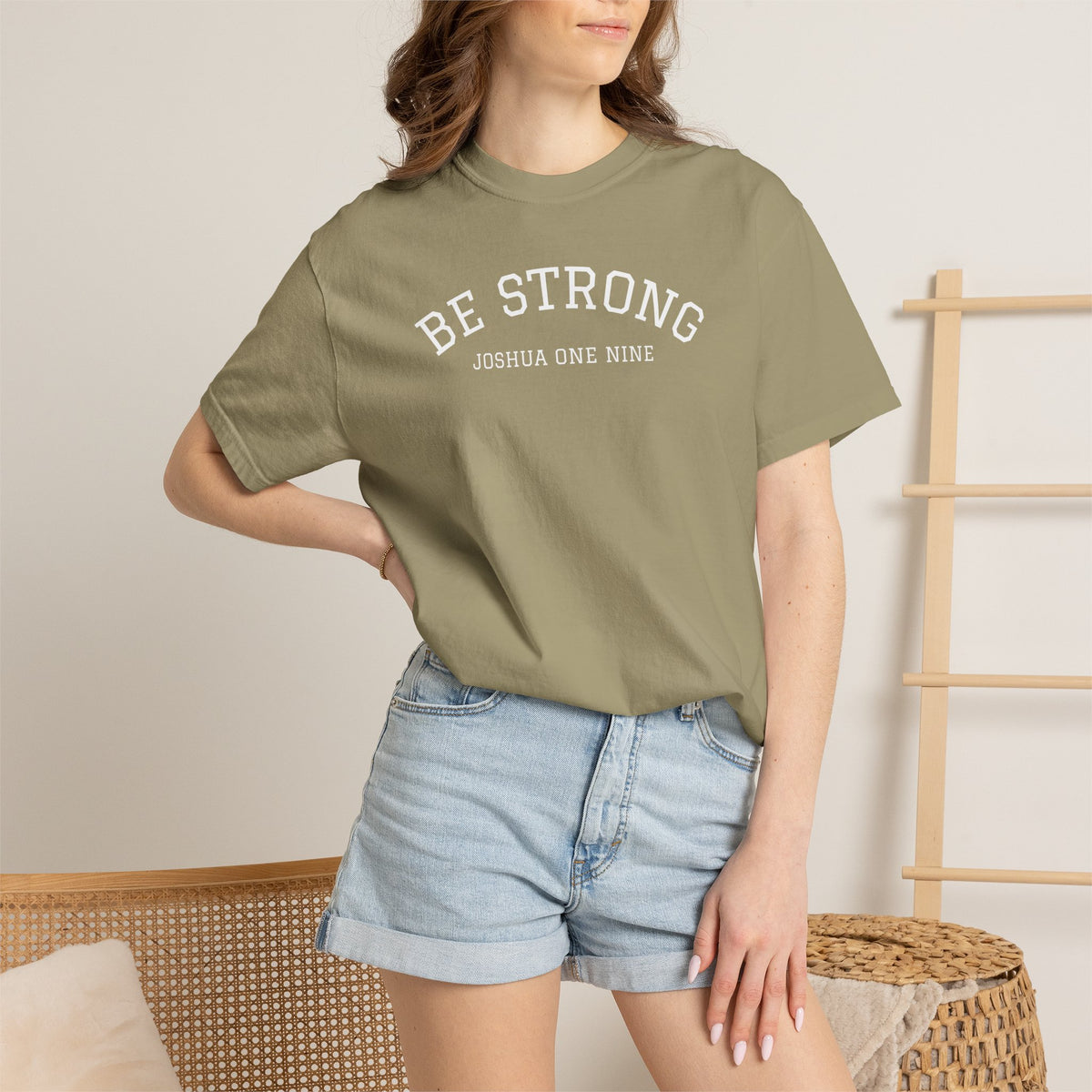 01 - Multi Colors  “Be Strong Joshua One Nine” Plain Back Store Graphic T-Shirt