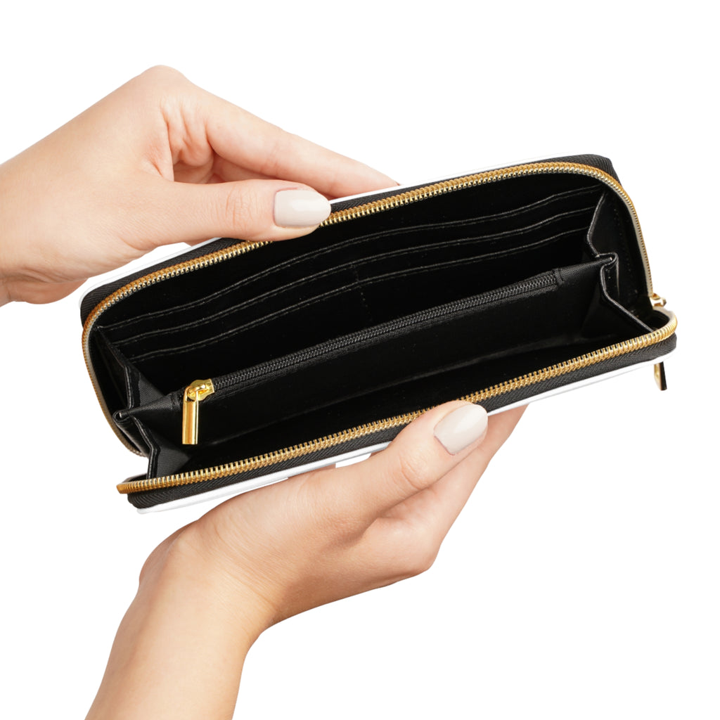 315 - Zipper Wallet — Minimal Black Wallet with '315' Mirrored Script