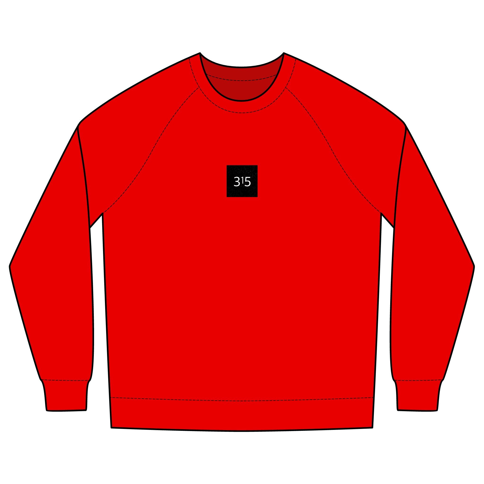Multi Colors Minimalist Unisex Crew Sweatshirt with '315' Design