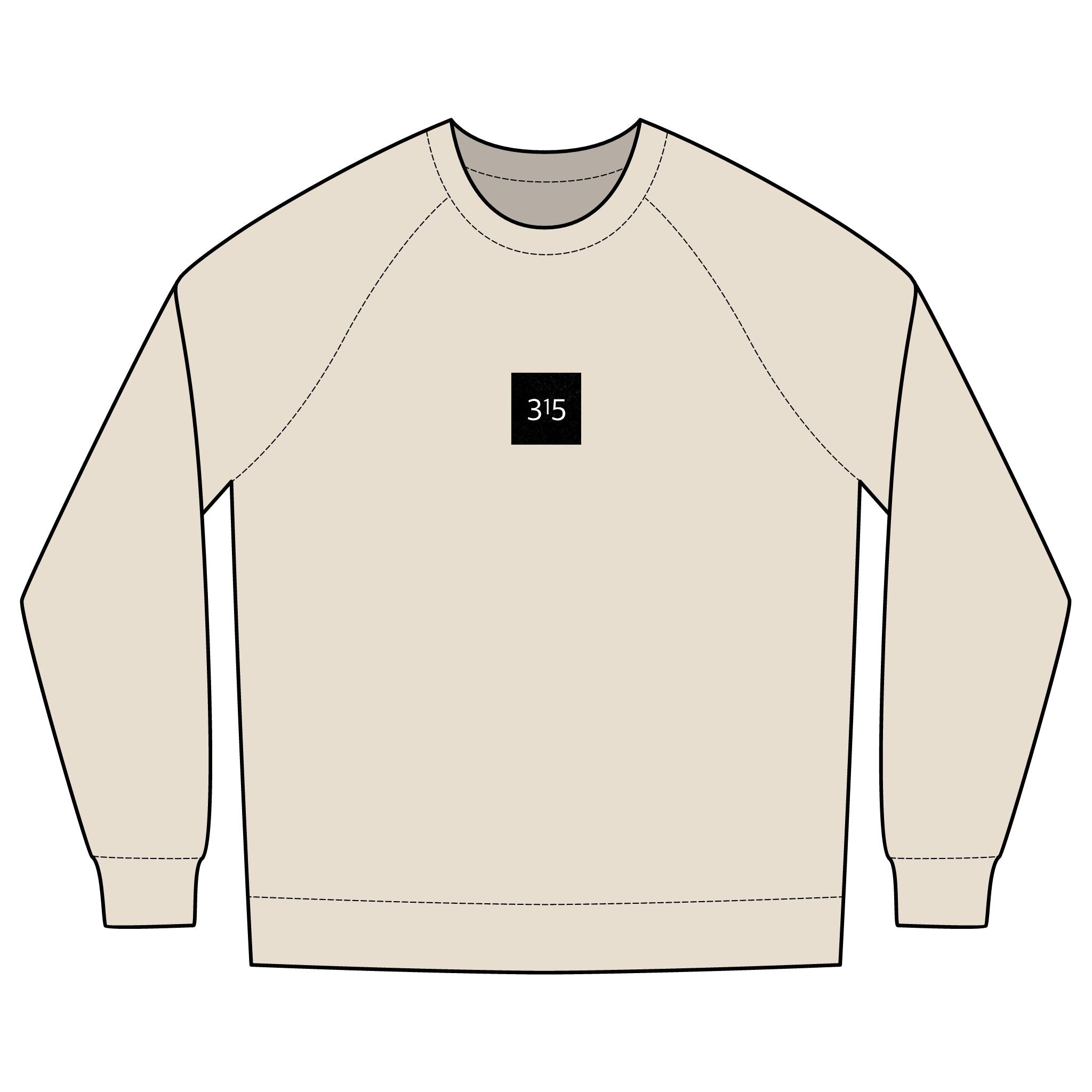Multi Colors Minimalist Unisex Crew Sweatshirt with '315' Design