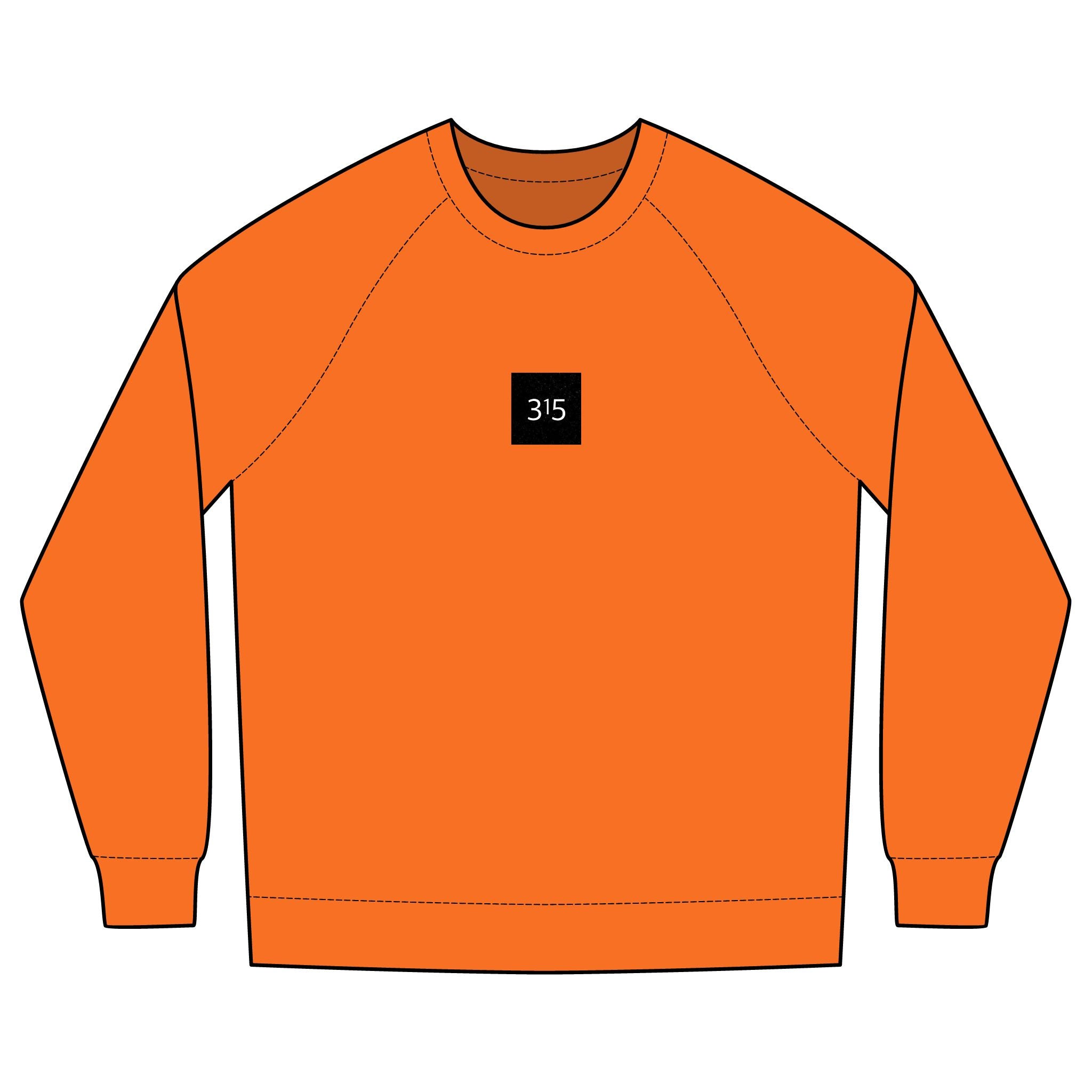 Multi Colors Minimalist Unisex Crew Sweatshirt with '315' Design