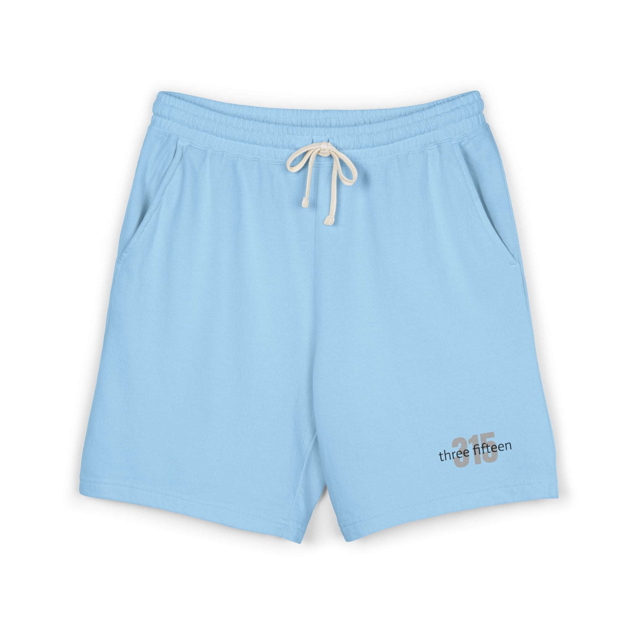 22 - Lightweight Fleece Sweat Shorts — Minimal "three fifteen" Embroidered Lounge Shorts