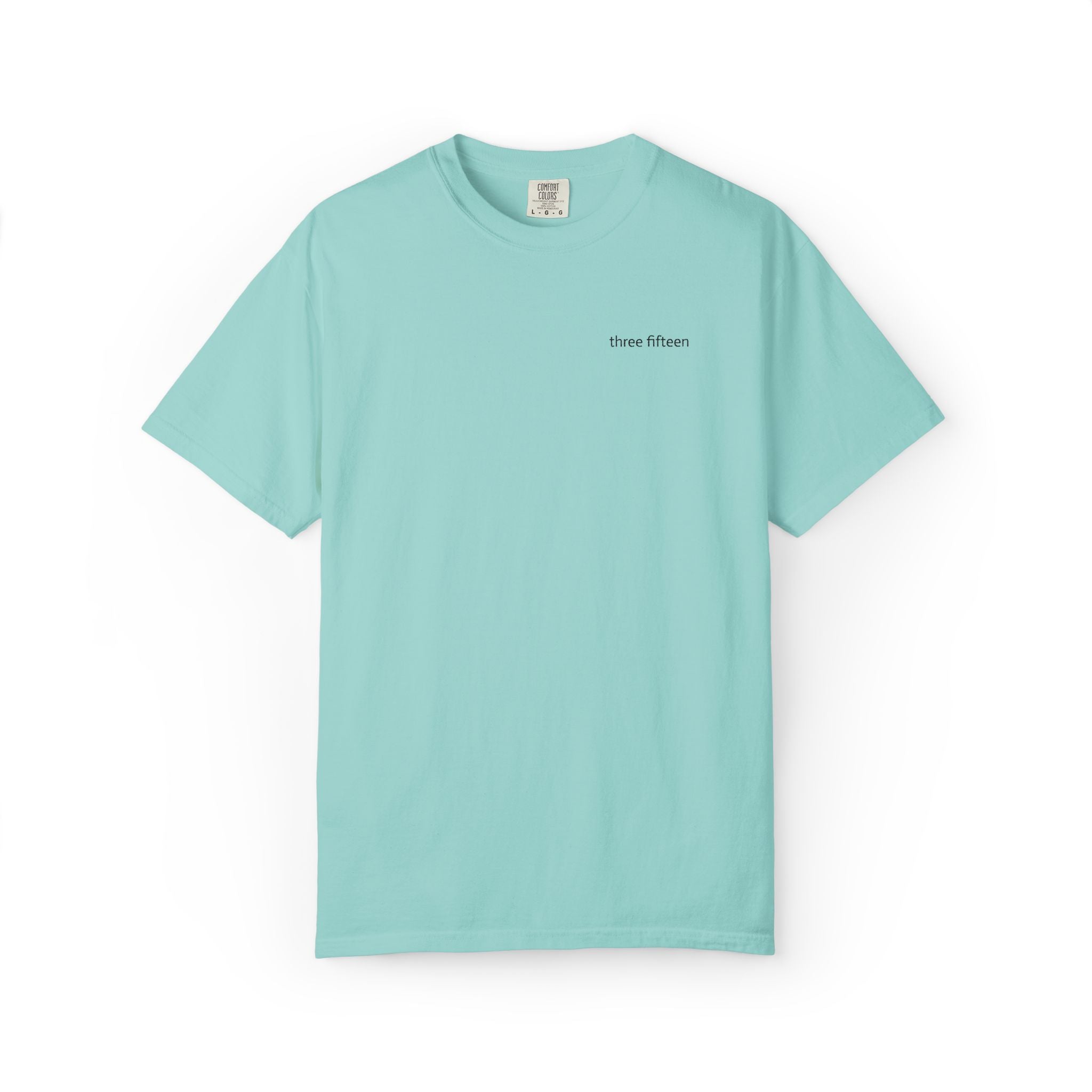 11 - Embroidered Three Fifteen Multi Color Minimalist '75' Chest Logo T-Shirt – Garment-Dyed White Casual Tee