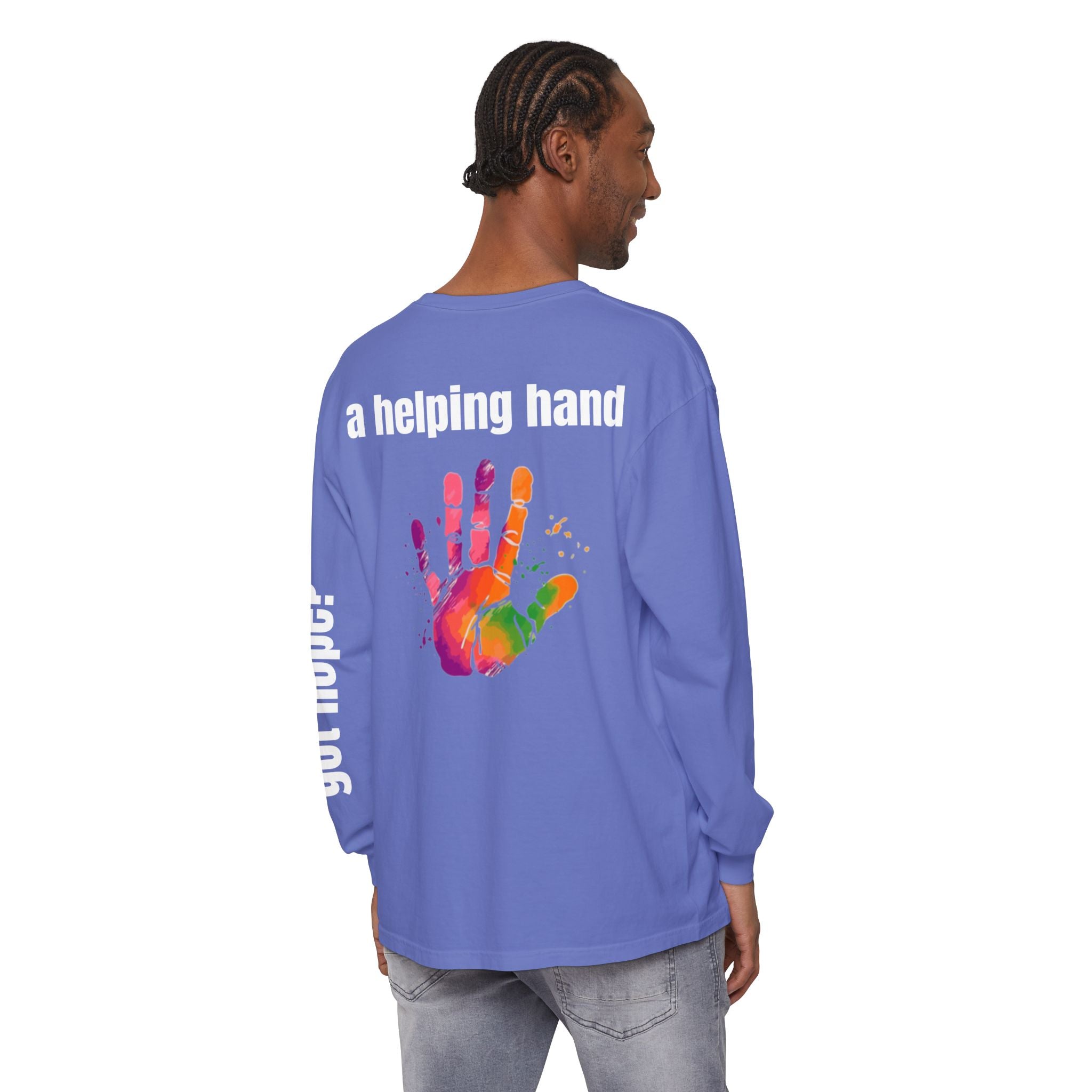 315 A Helping Hand Unisex Long Sleeve T-Shirt - Inspirational Casual Wear