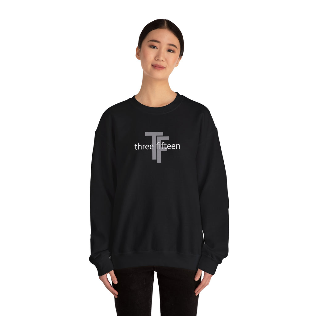 15 - Minimal TF three fifteen overlay Logo Sweatshirt — Casual Unisex Crewneck