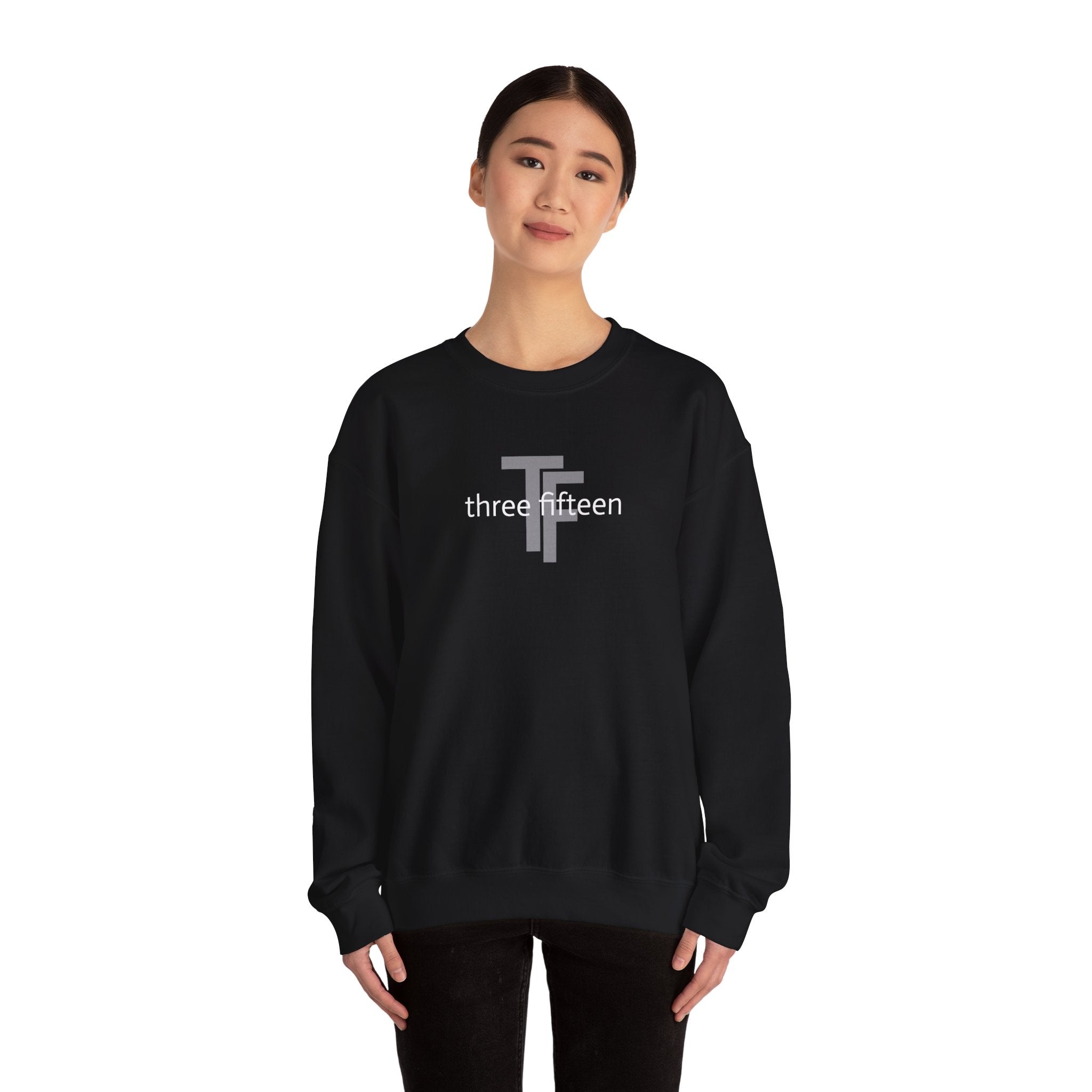 15 - Minimal TF three fifteen overlay Logo Sweatshirt — Casual Unisex Crewneck
