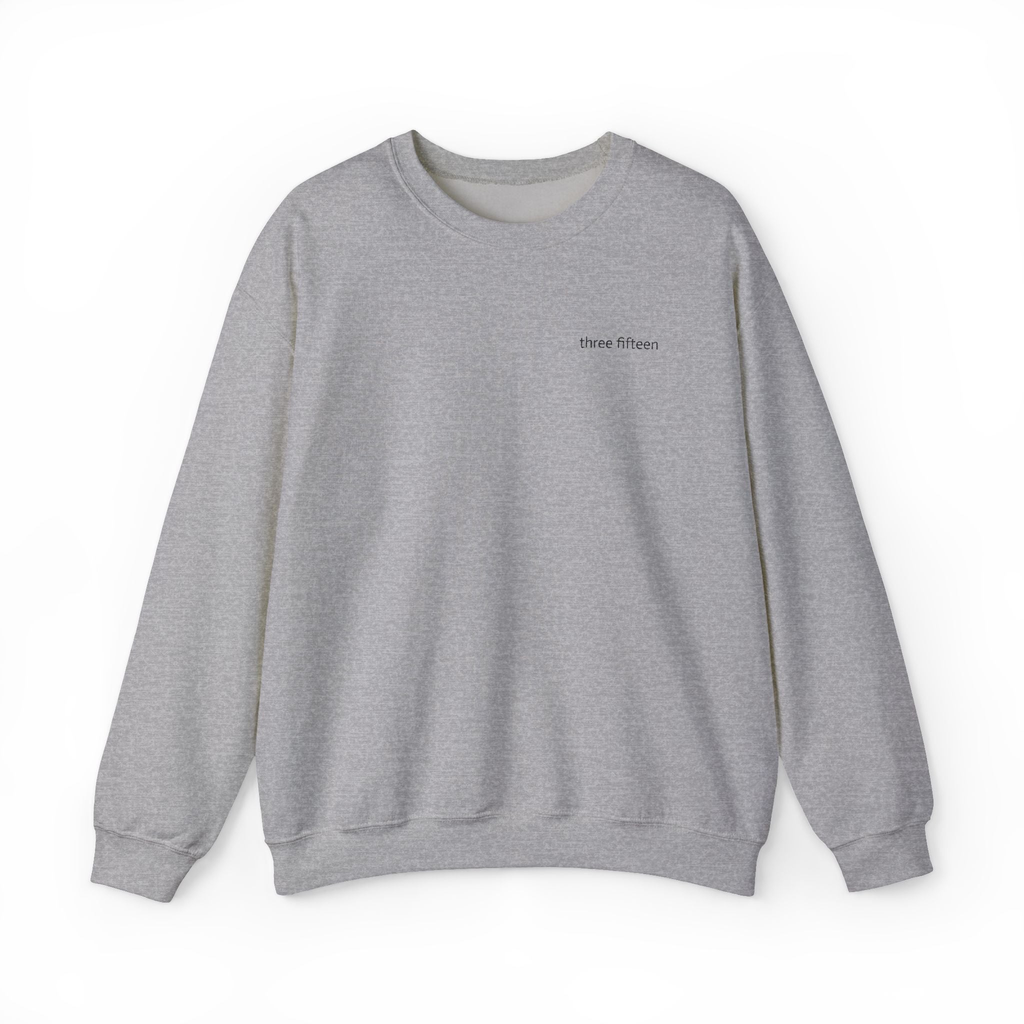 15 - Three Fifteen Embroidered Crewneck Sweatshirt — Minimal Graphic Pullover