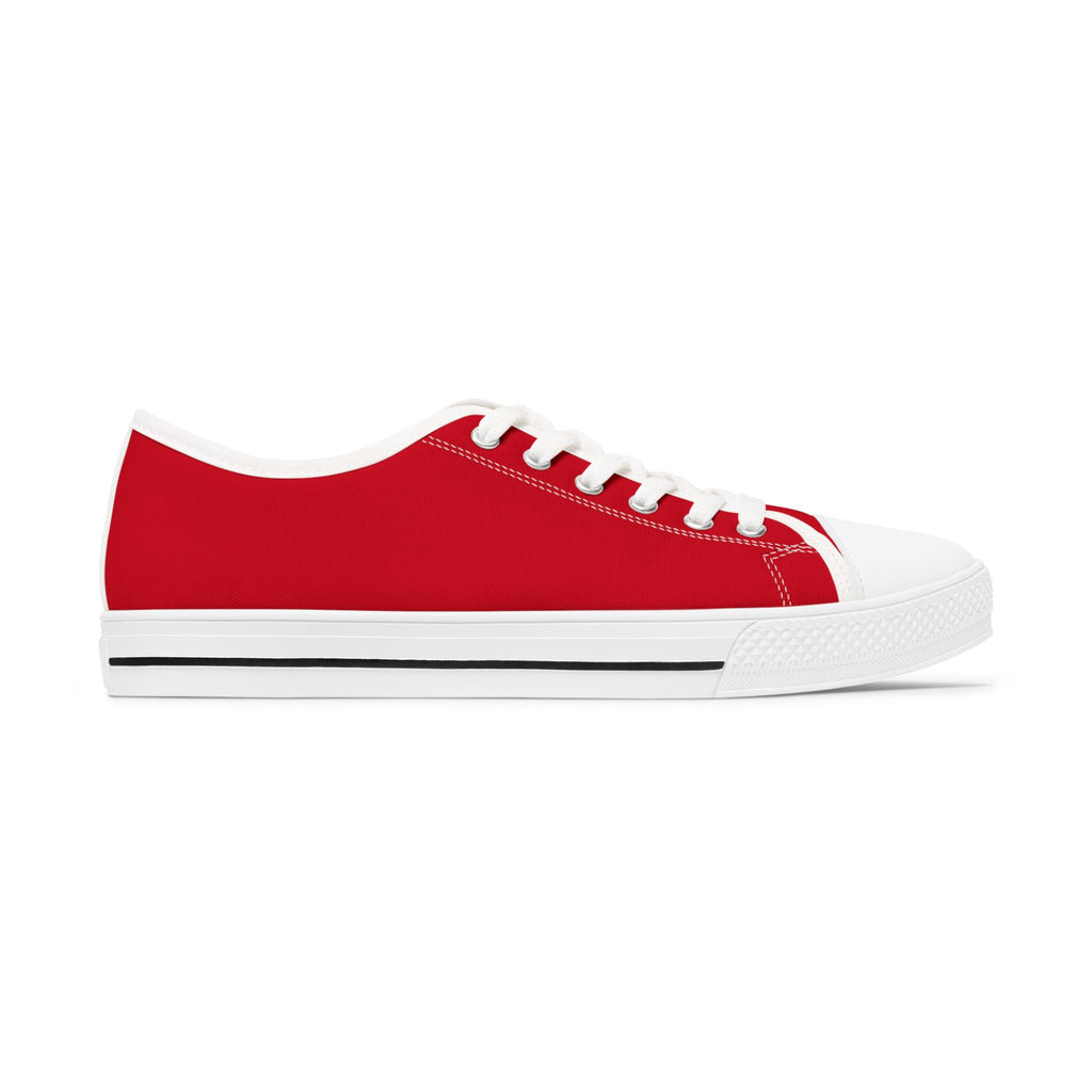 31 - Women's Red Low Top Sneakers — Minimal White Canvas Shoes with '315' Side Print