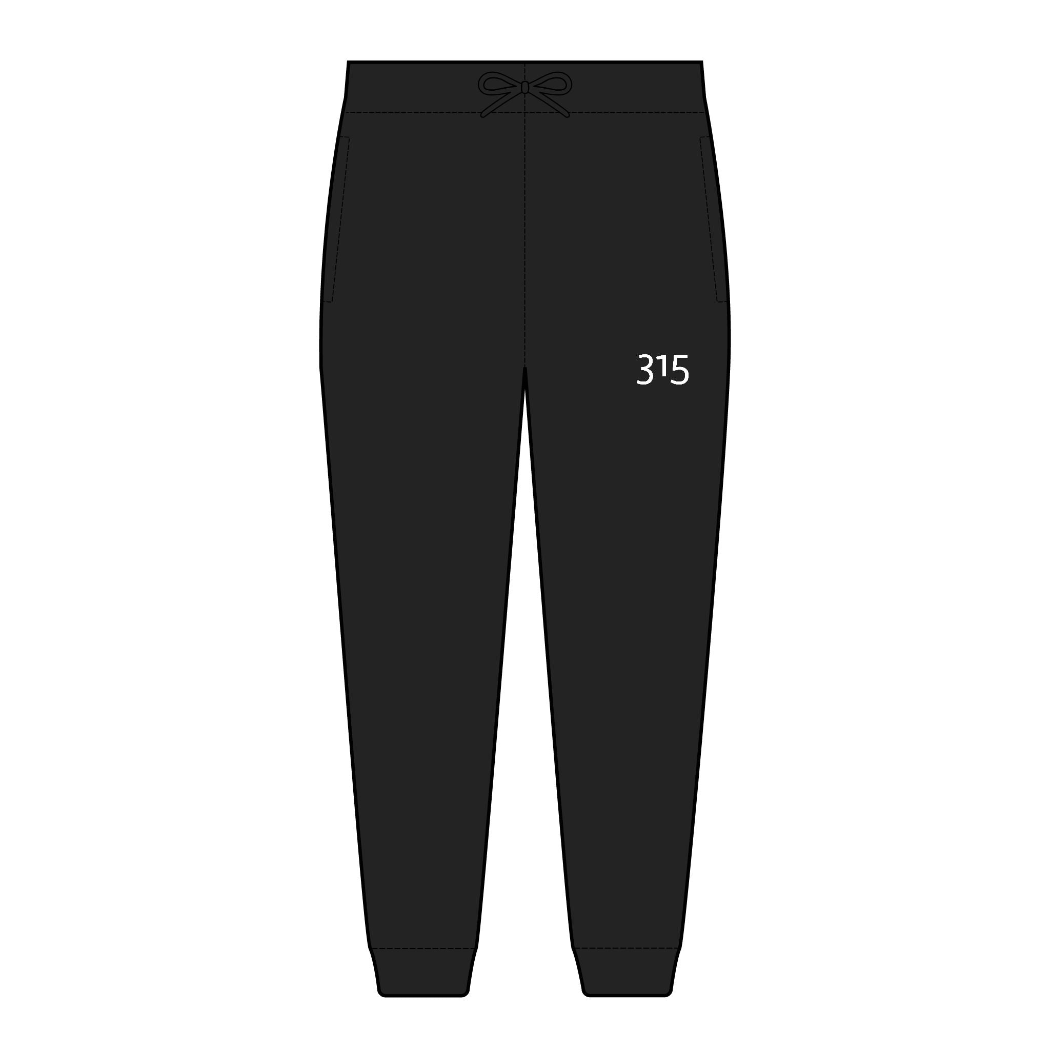 Multi Color Embroidered Fleece Joggers with 315 Design