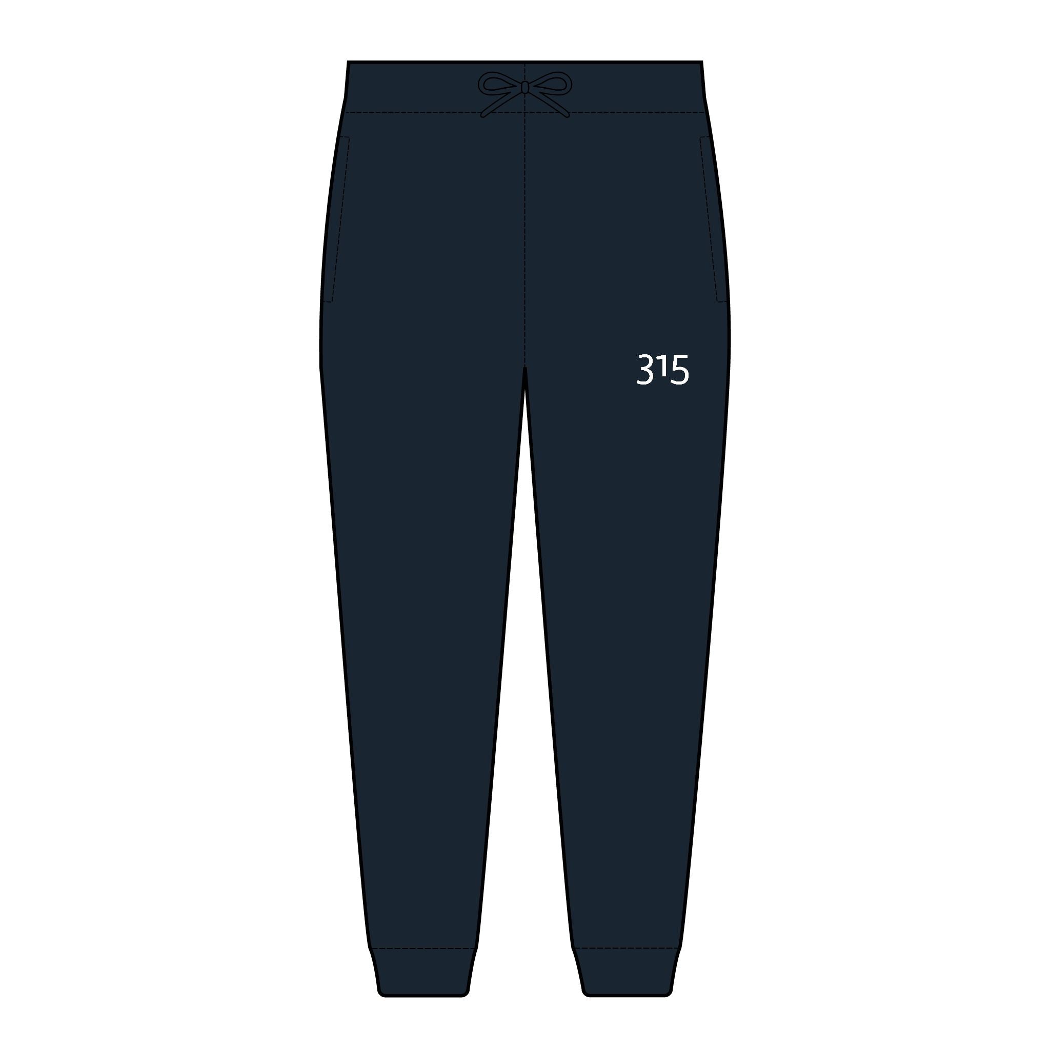 Multi Color Embroidered Fleece Joggers with 315 Design