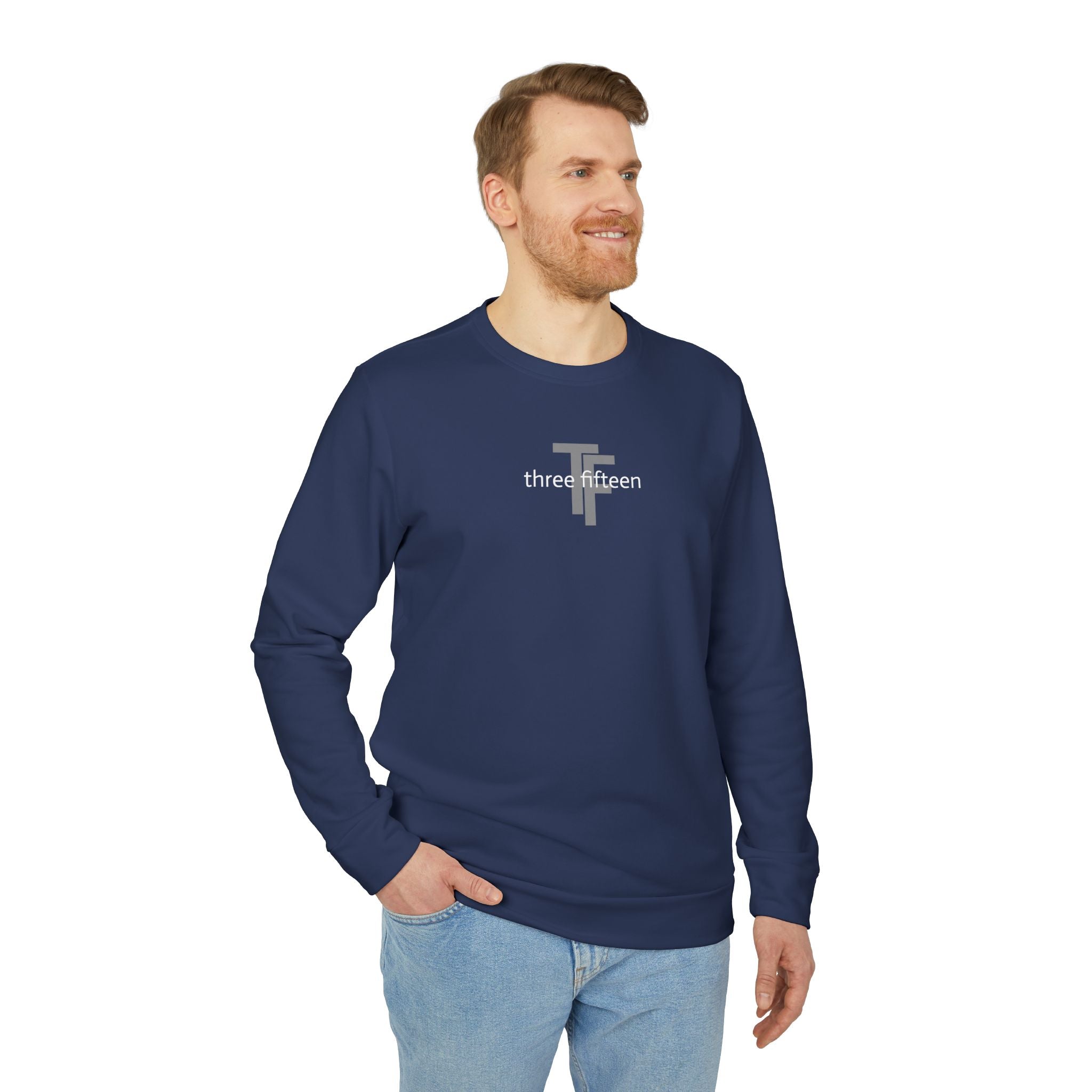 15 - Three Fifteen Overlay Adidas Multi Color Crewneck Sweatshirt — Subtle Logo Fleece