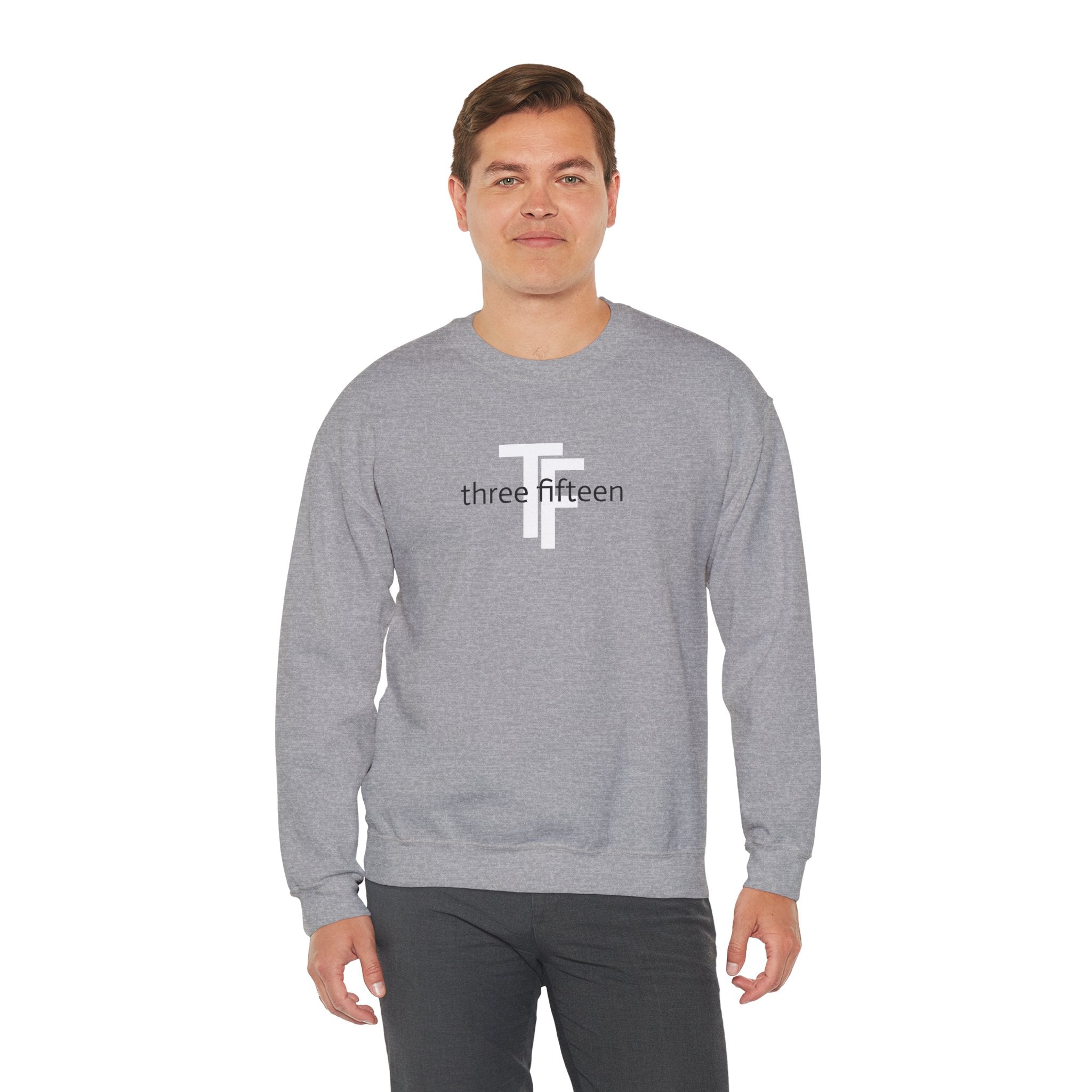 15 - Minimal TF three fifteen overlay Logo Sweatshirt — Casual Unisex Crewneck