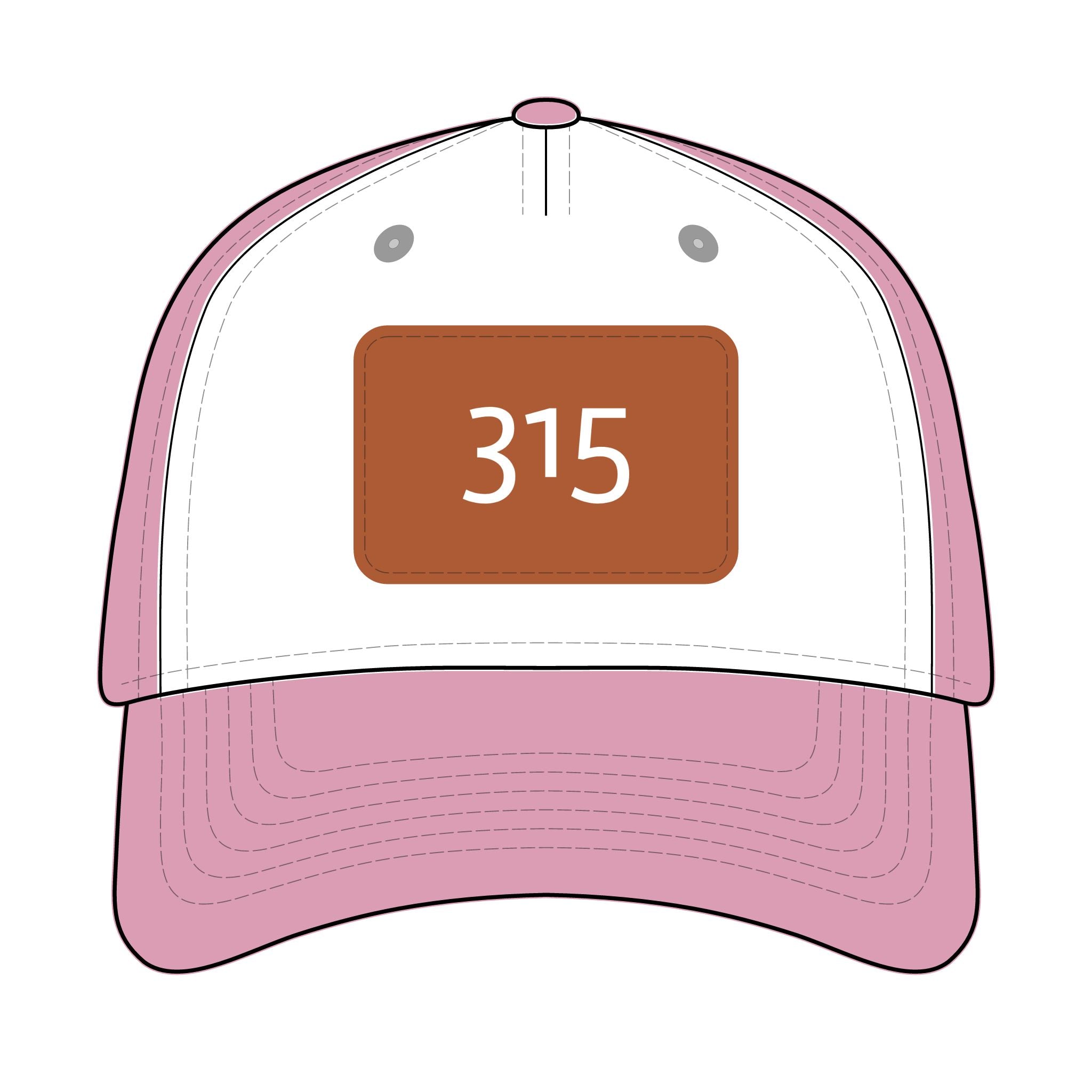 315 - Leather Patch Baseball Cap — '315' Number Accent