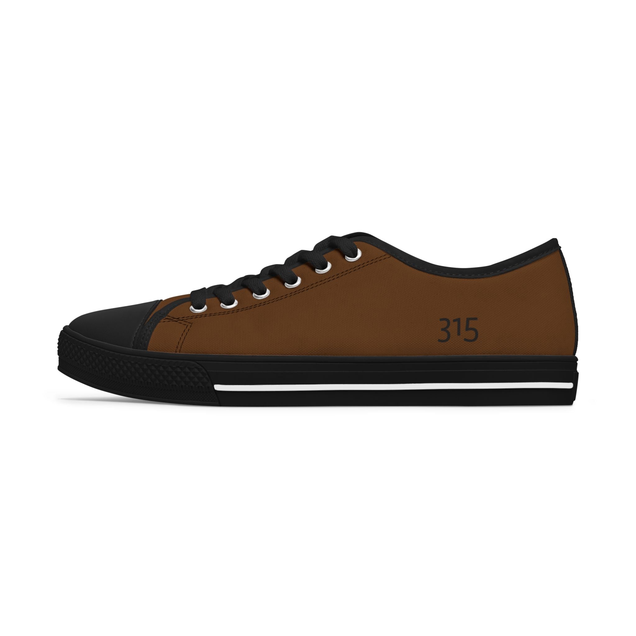 31 - Women’s Low Top Sneakers — Black 'Three Fifteen' Graphic Casual Canvas Shoes