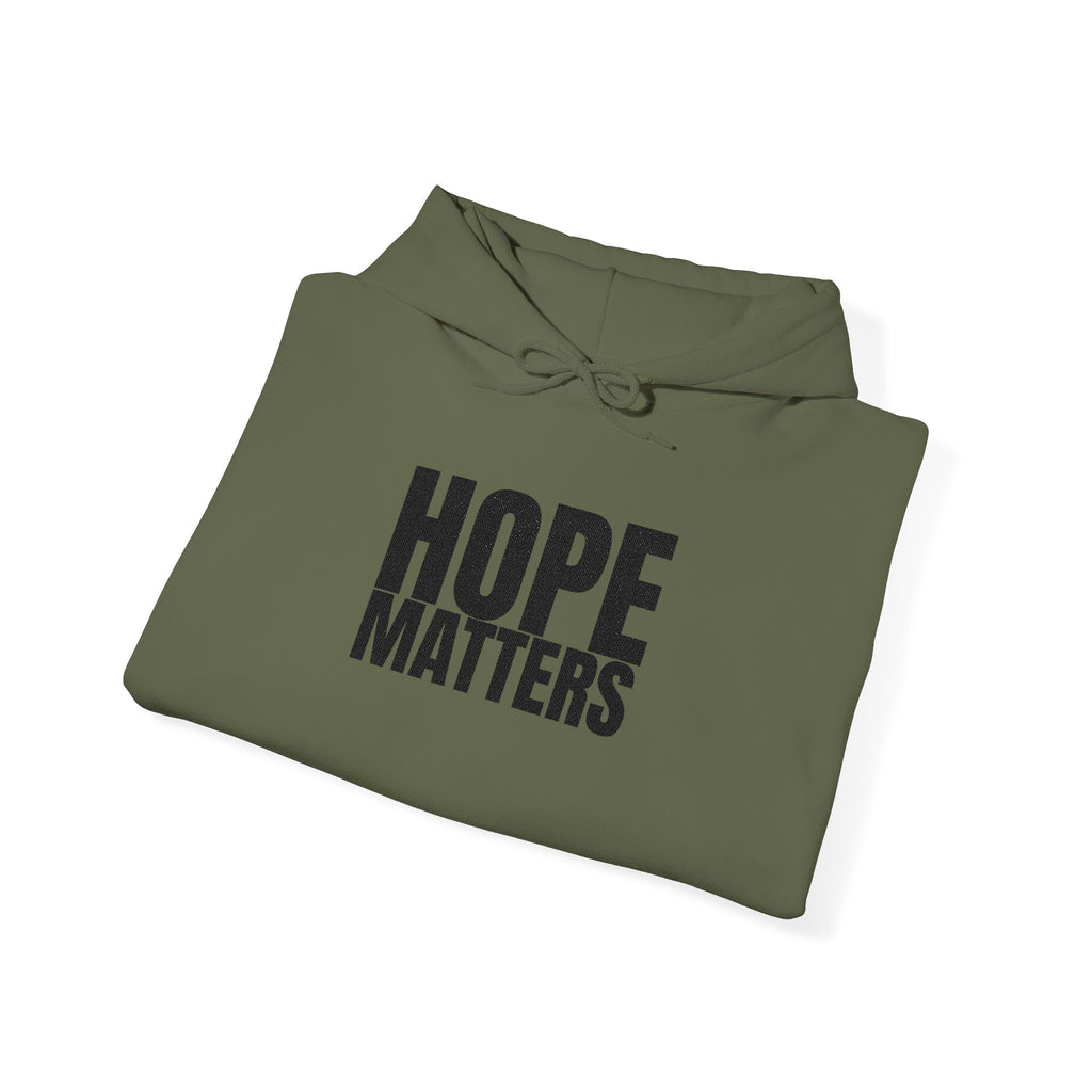 Multi Color - Hope Matters - Hoodie — Minimal Black Square Anchor Logo Pullover