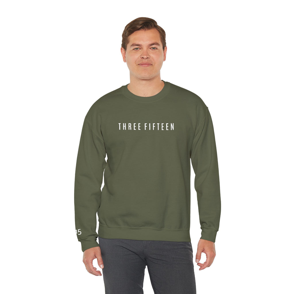 15 - Three Fifteen Embroidered Crewneck Sweatshirt — Minimal Graphic Pullover
