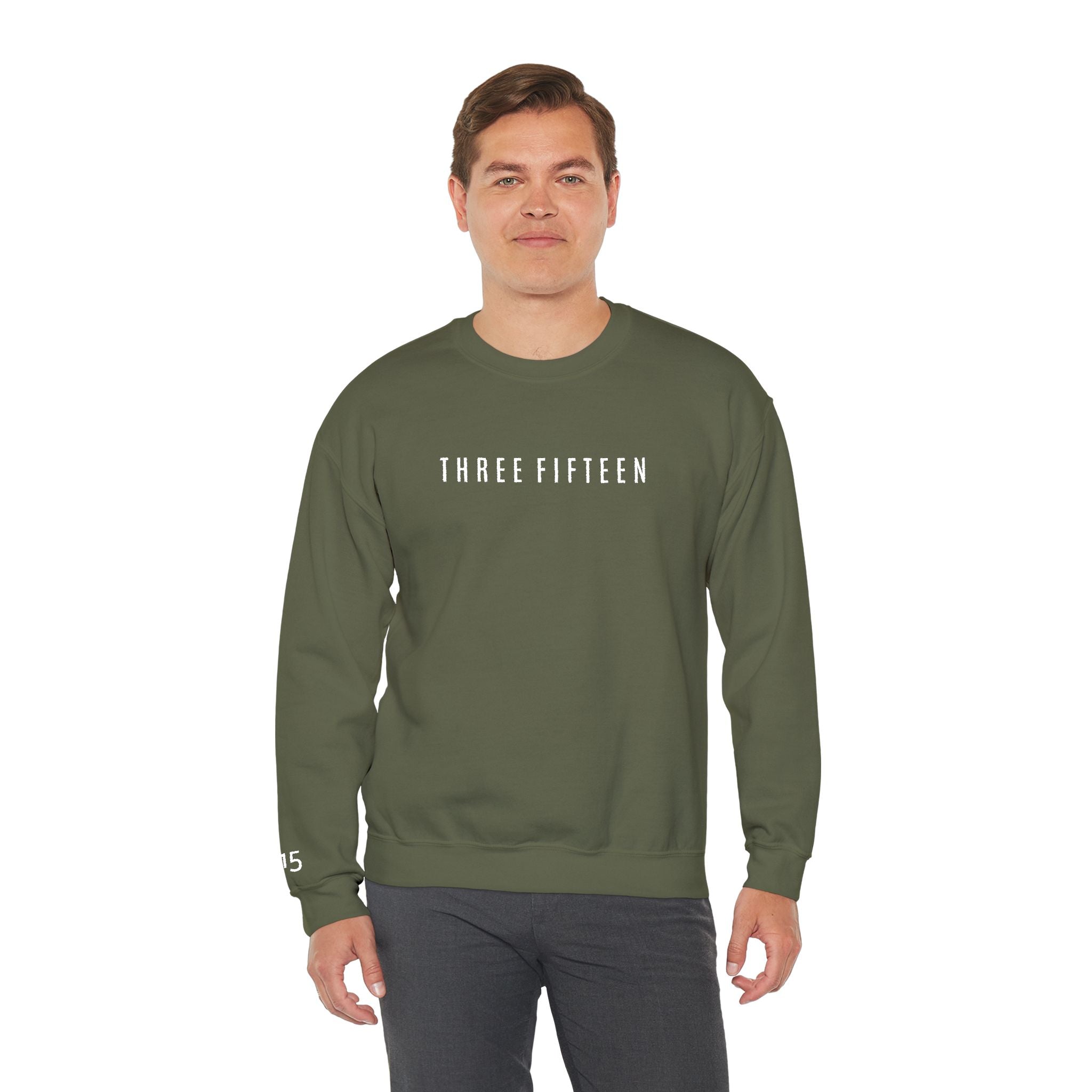 15 - Three Fifteen Embroidered Crewneck Sweatshirt — Minimal Graphic Pullover