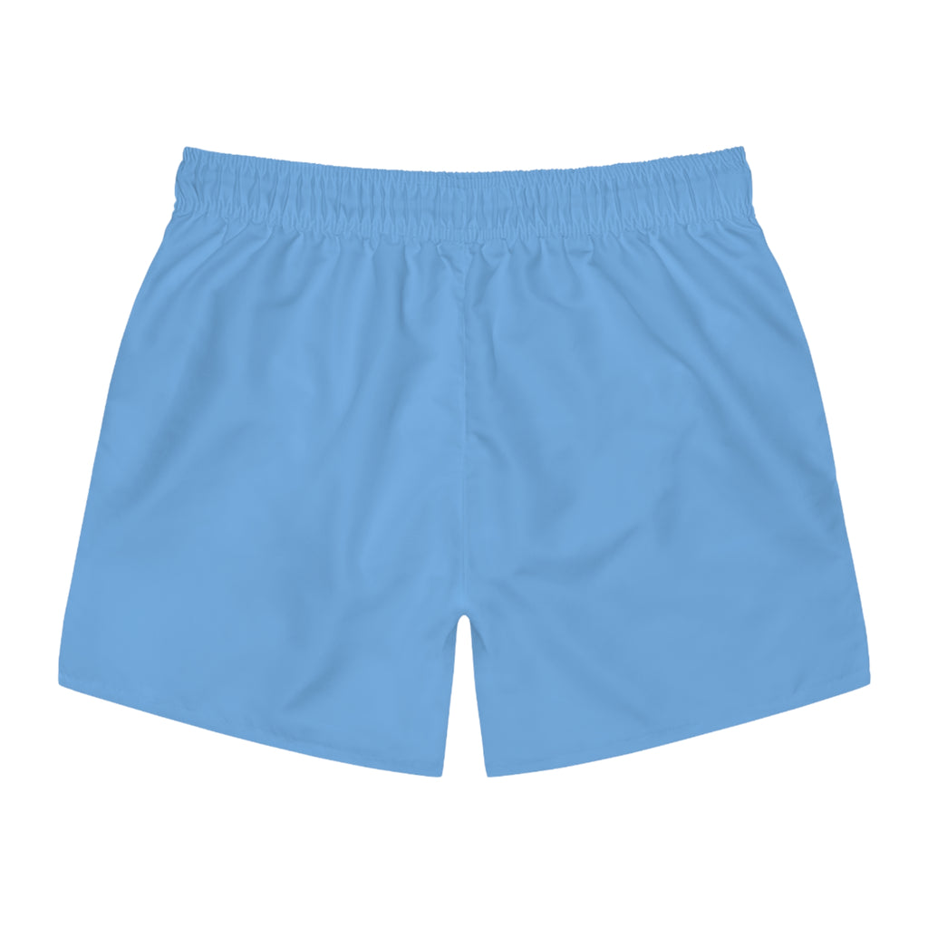 315 Swim Trunks — Light Blue All-Over-Print Beach Shorts