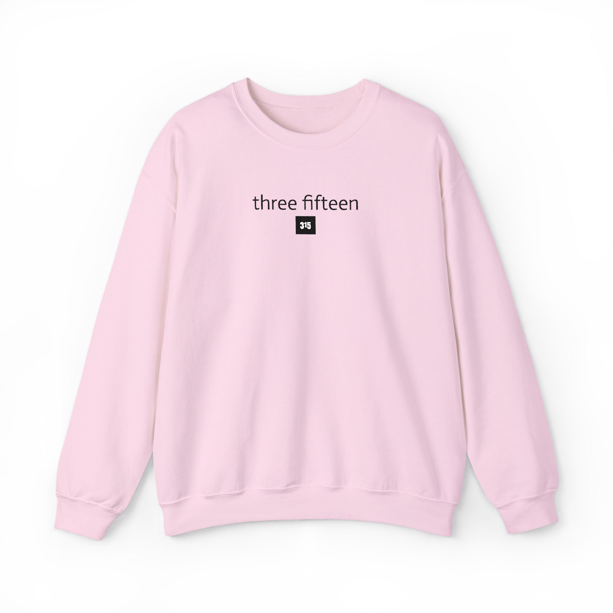 15 - Embroidered Square 315 Crewneck Sweatshirt — minimalist "three fifteen" logo pullover