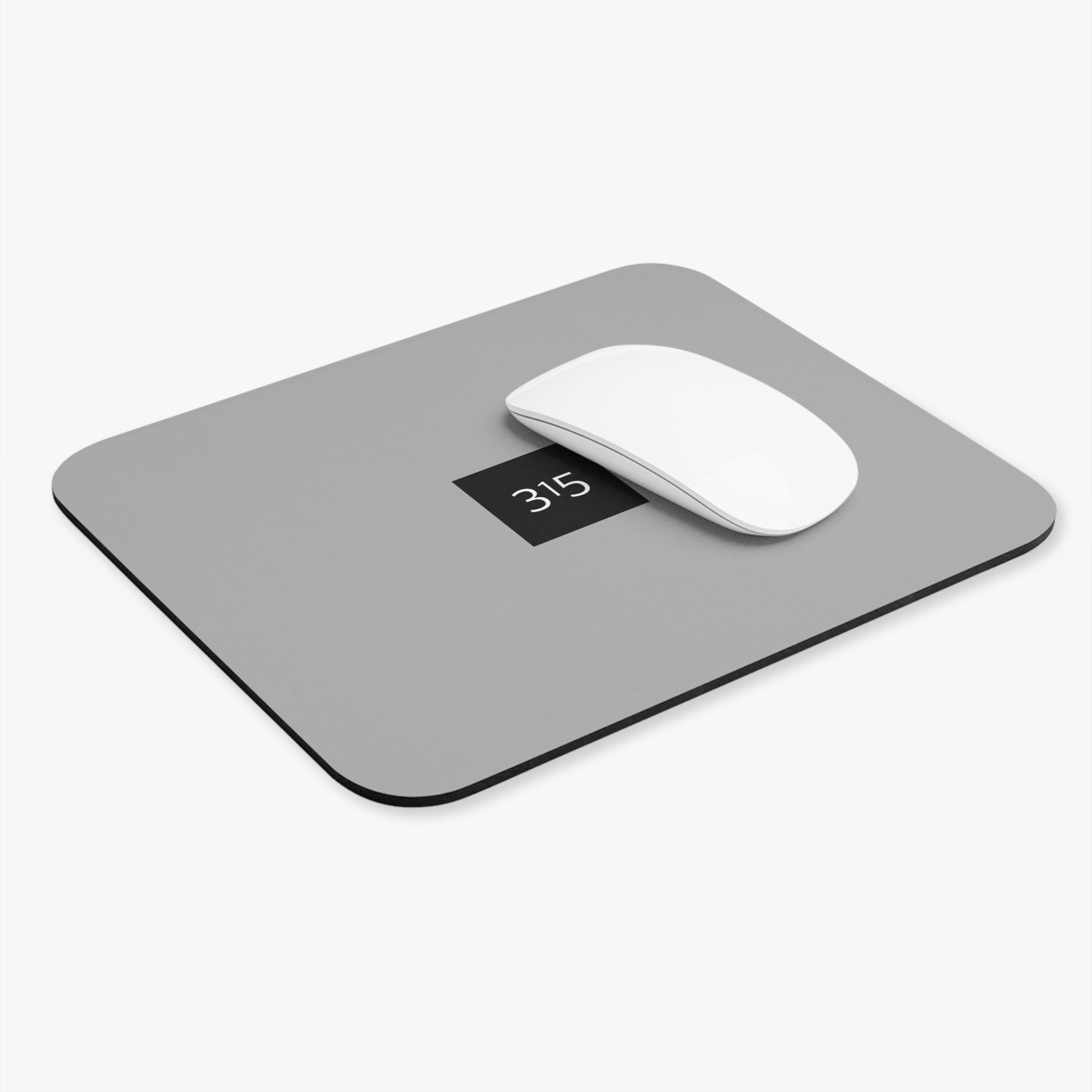 315 - Gray Minimalist Mouse Pad with '315' Accent — Slim Rectangle Desk Mat