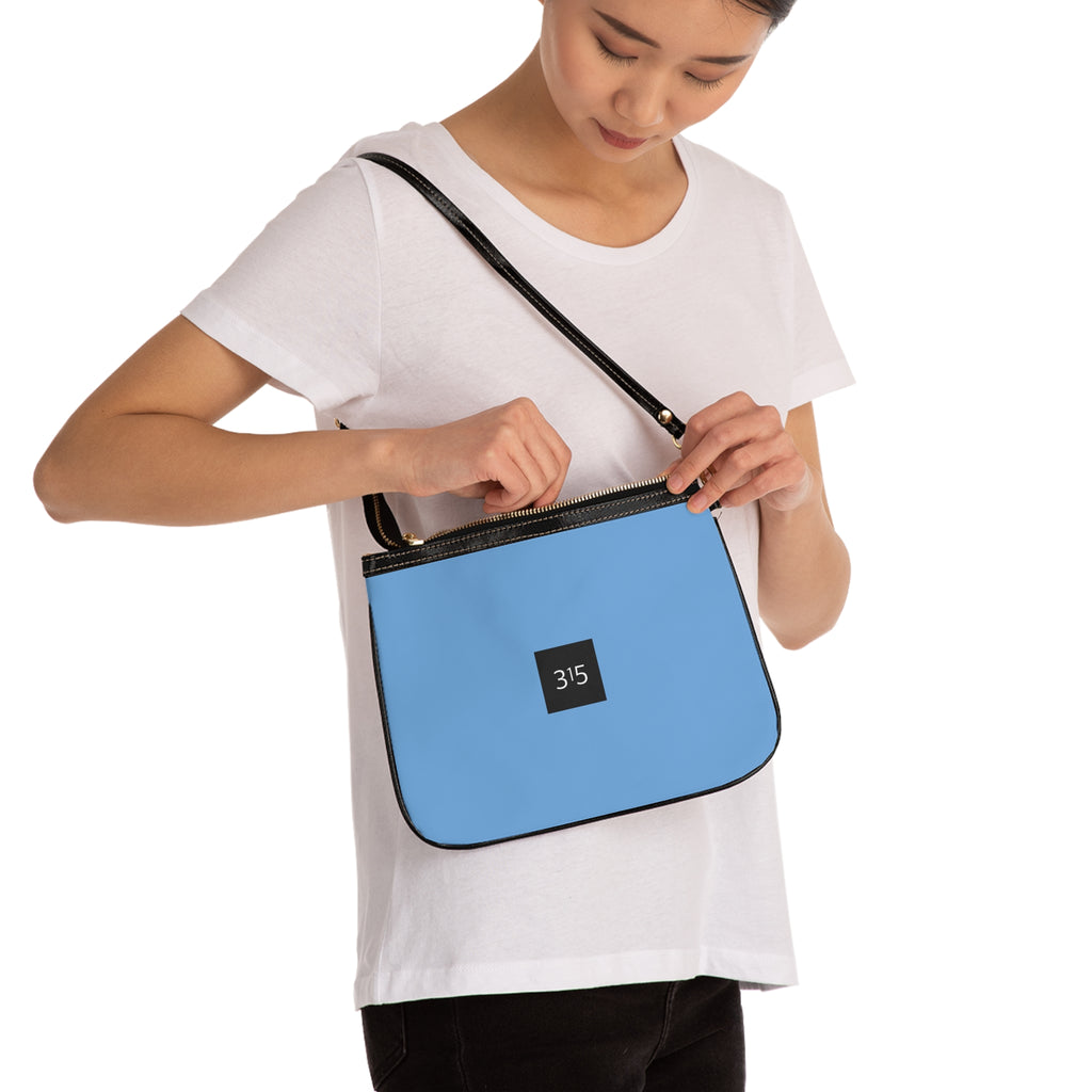 Minimalist Small Shoulder Bag with '315' Square Logo — Everyday Crossbody Purse