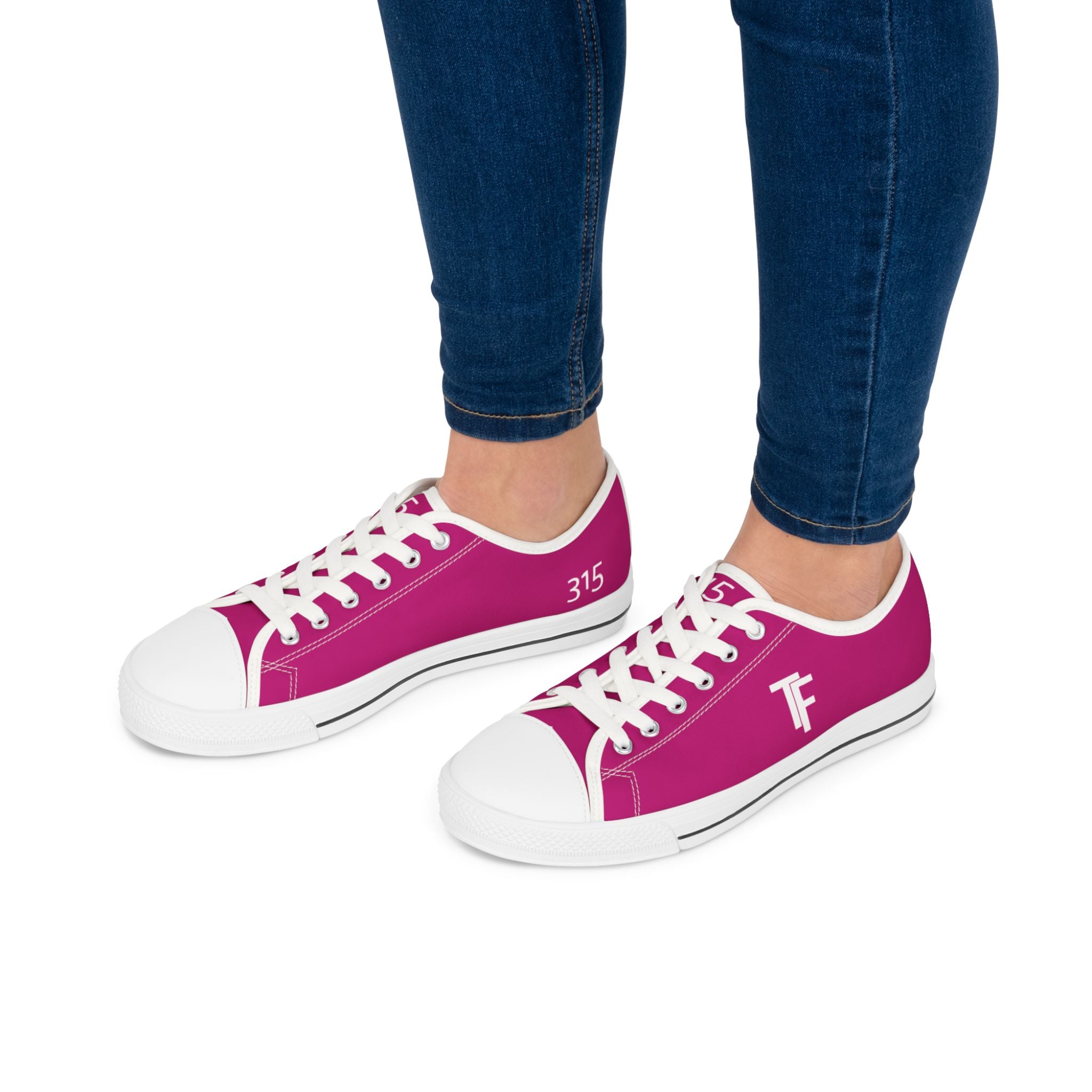 31 - Women's Low Top Sneakers TF — Minimal Grey Canvas Shoes with '315' Side Print