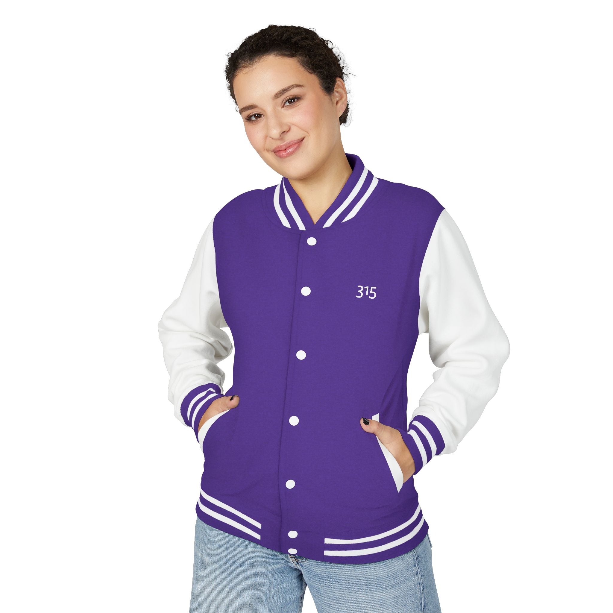 Multi Color Unisex Heavyweight Letterman Jacket - Classic Athletic Style with 315 Detail