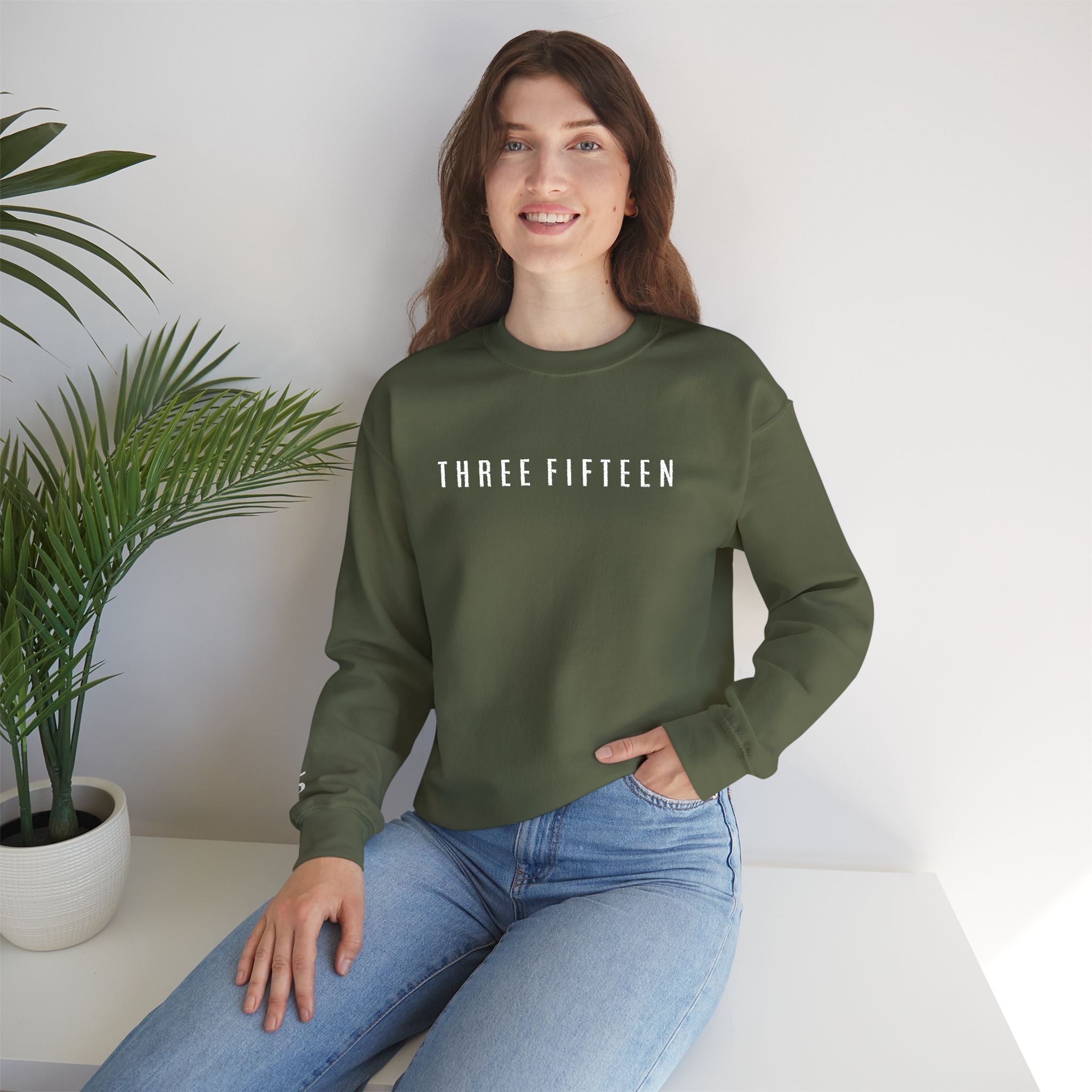 15 - Three Fifteen Embroidered Crewneck Sweatshirt — Minimal Graphic Pullover