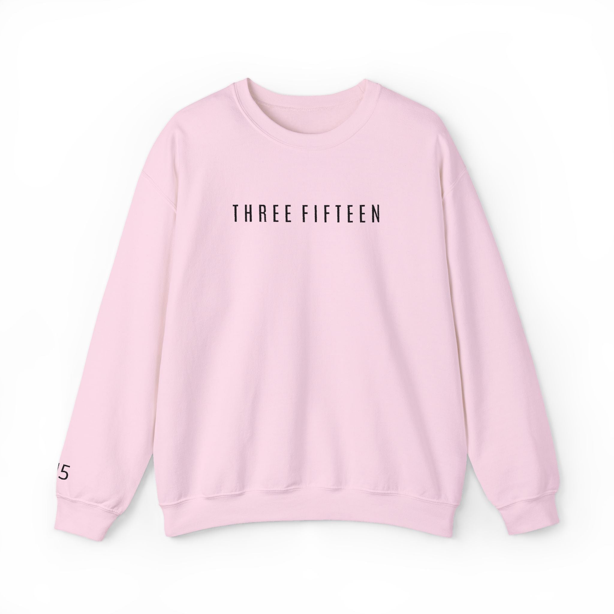15 - Three Fifteen Embroidered Crewneck Sweatshirt — Minimal Graphic Pullover