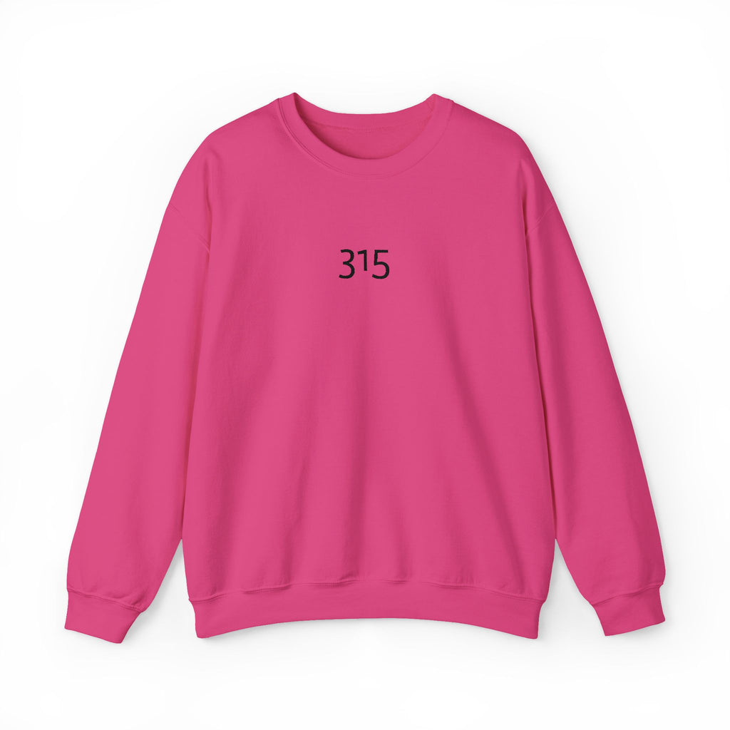 Minimal '315' Logo Crewneck Sweatshirt — White Casual Pullover
