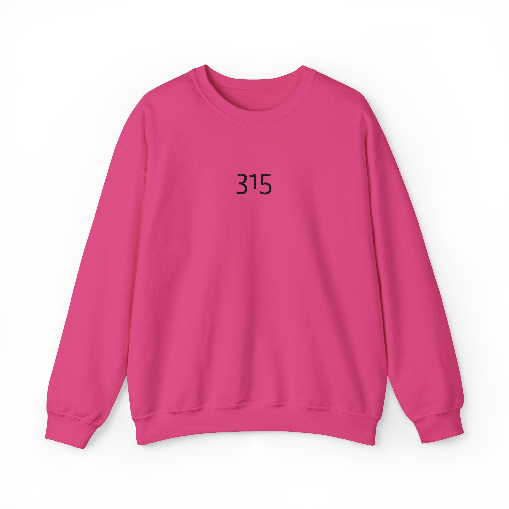 Minimal '315' Logo Crewneck Sweatshirt — White Casual Pullover