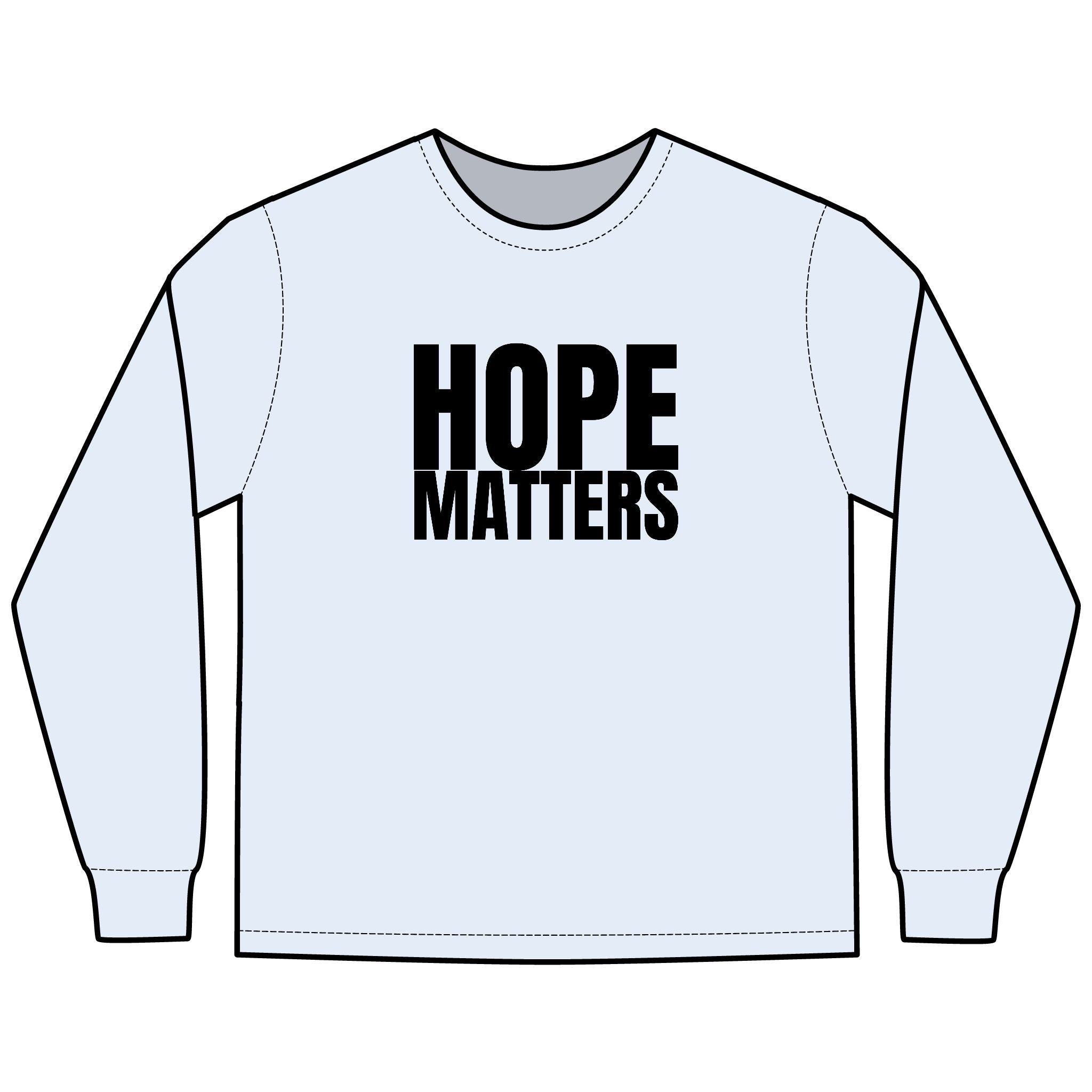 Copy of HOPE Matters Multi Colors Hanes Garment-Dyed Long Sleeve T-Shirt with 315 Print
