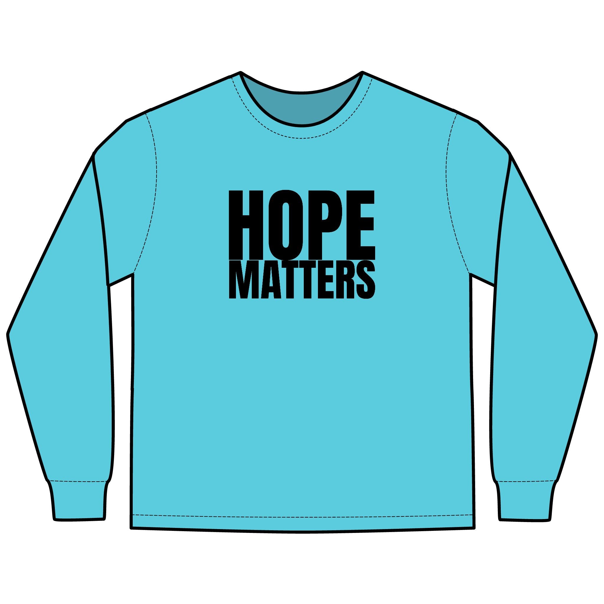 Copy of HOPE Matters Multi Colors Hanes Garment-Dyed Long Sleeve T-Shirt with 315 Print