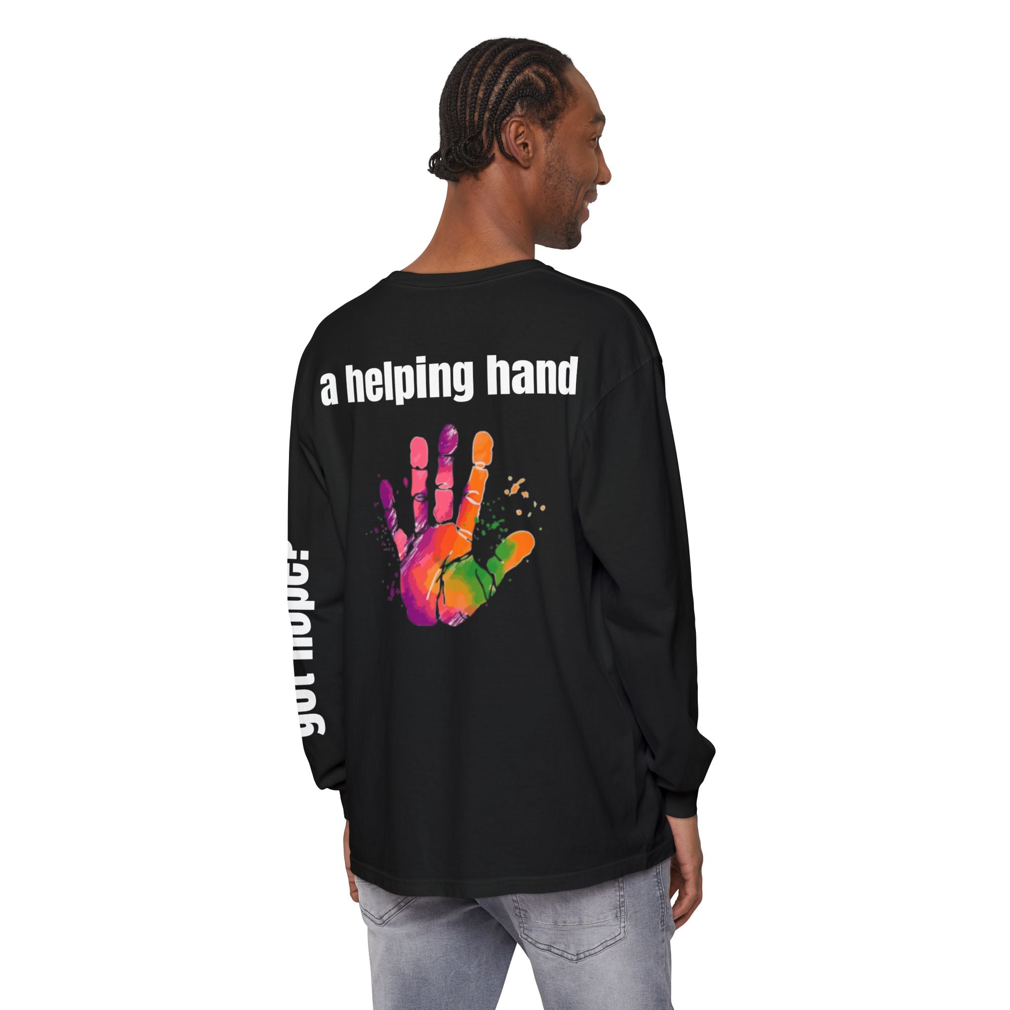 315 A Helping Hand Unisex Long Sleeve T-Shirt - Inspirational Casual Wear