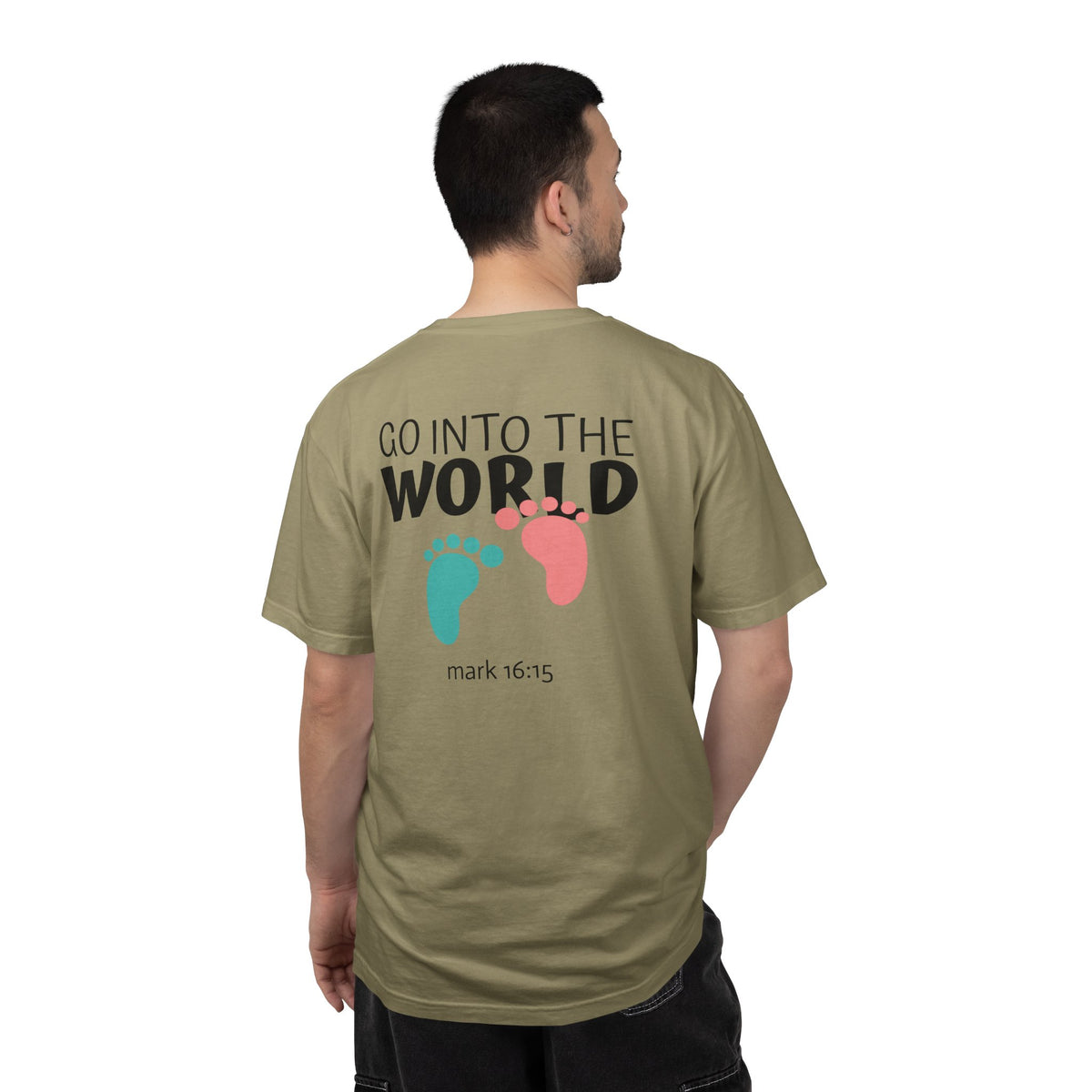 01 - Multi Colors “Go Into the World” Graphic T-Shirt
