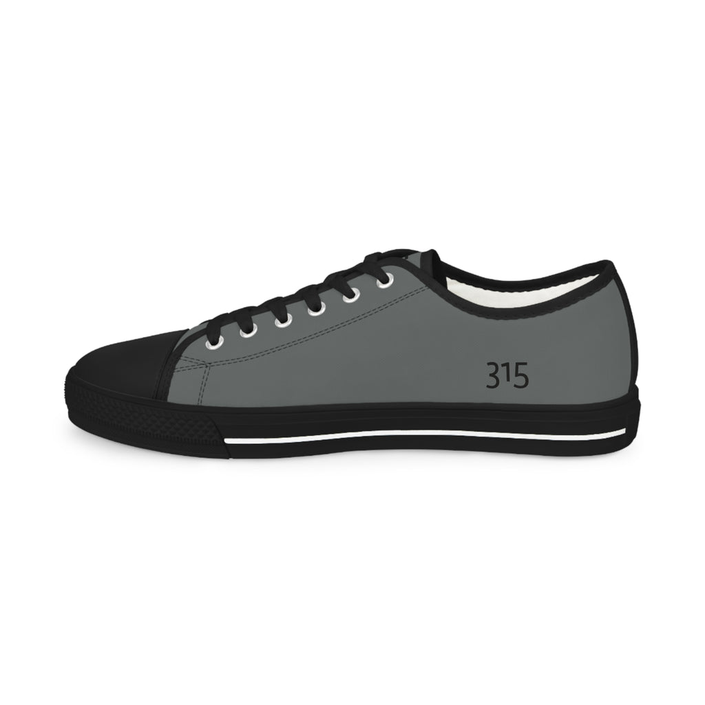 31 - Men's Low Top Sneakers TF — Minimal Grey Canvas Shoes with '315' Side Graphic