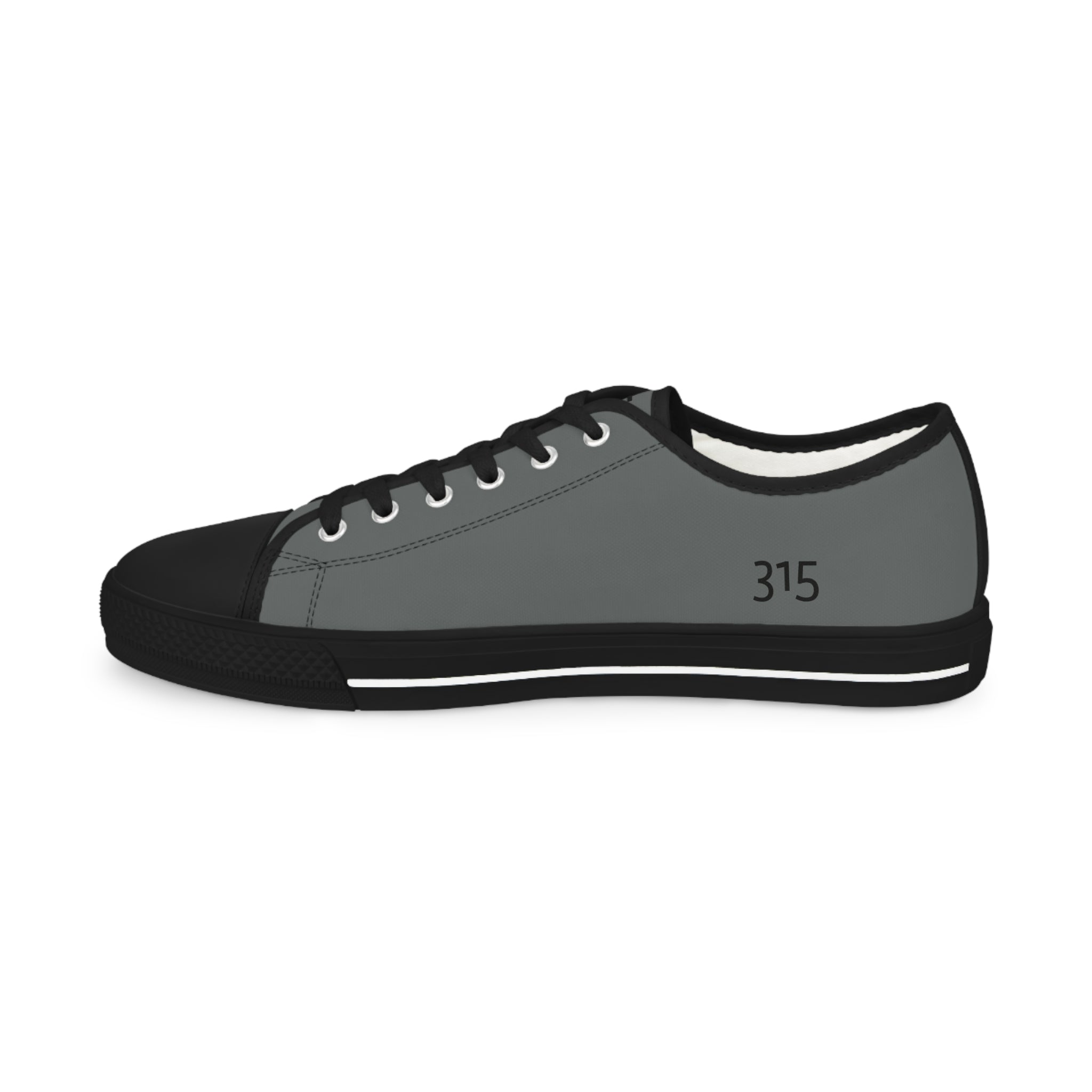 31 - Men's Low Top Sneakers TF — Minimal Grey Canvas Shoes with '315' Side Graphic