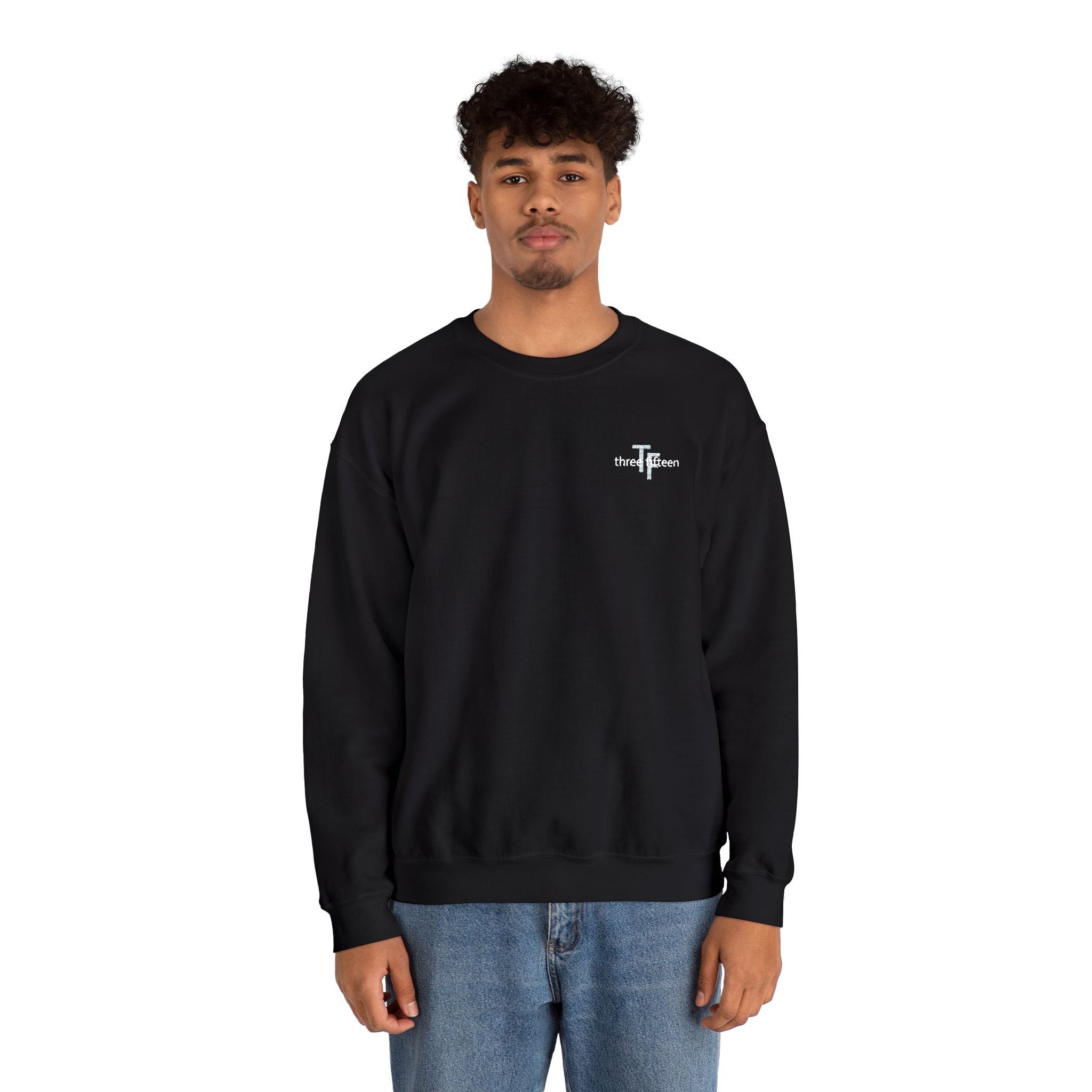 15 - TF Three Fifteen Embroidered Crewneck Sweatshirt — Minimal Graphic Pullover