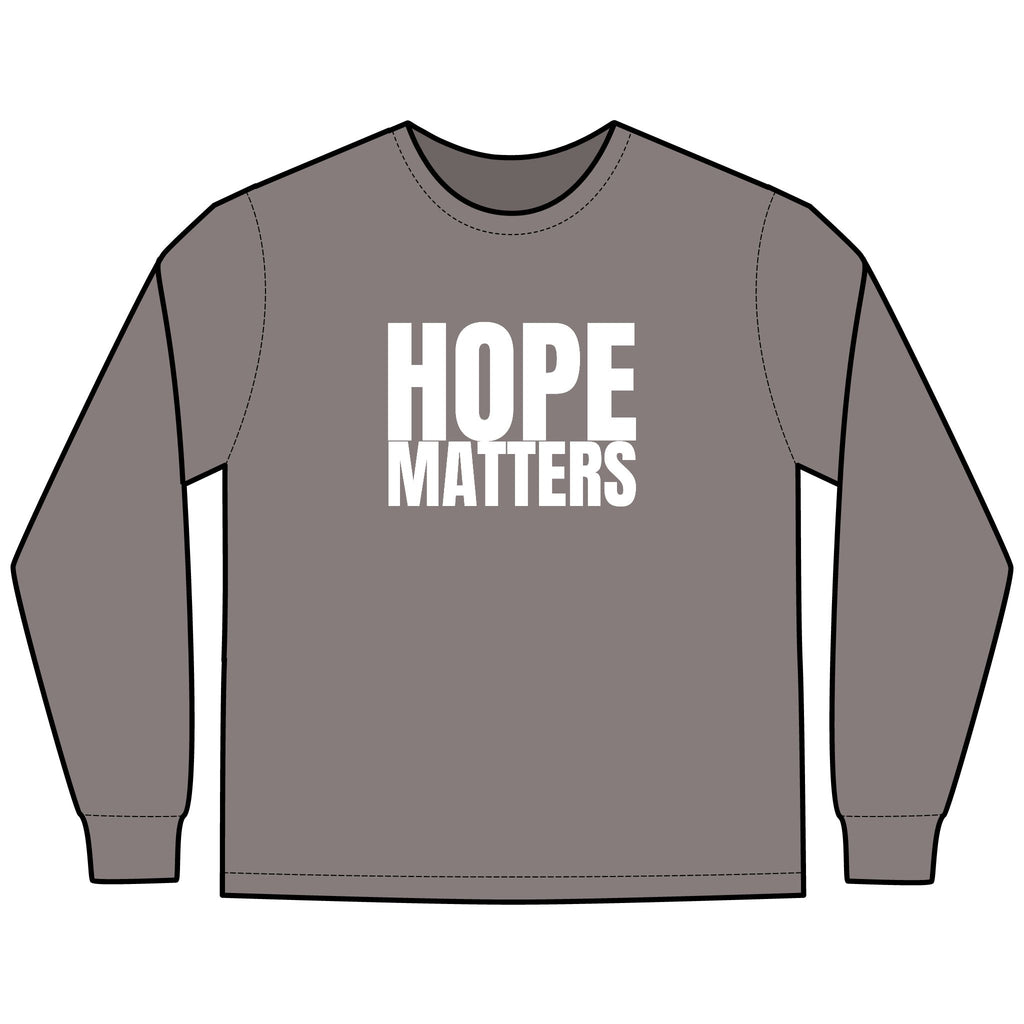 HOPE Matters Multi Colors Hanes Garment-Dyed Long Sleeve T-Shirt with 315 Print