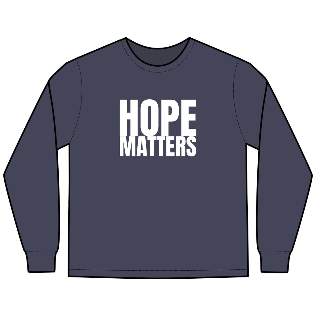 HOPE Matters Multi Colors Hanes Garment-Dyed Long Sleeve T-Shirt with 315 Print