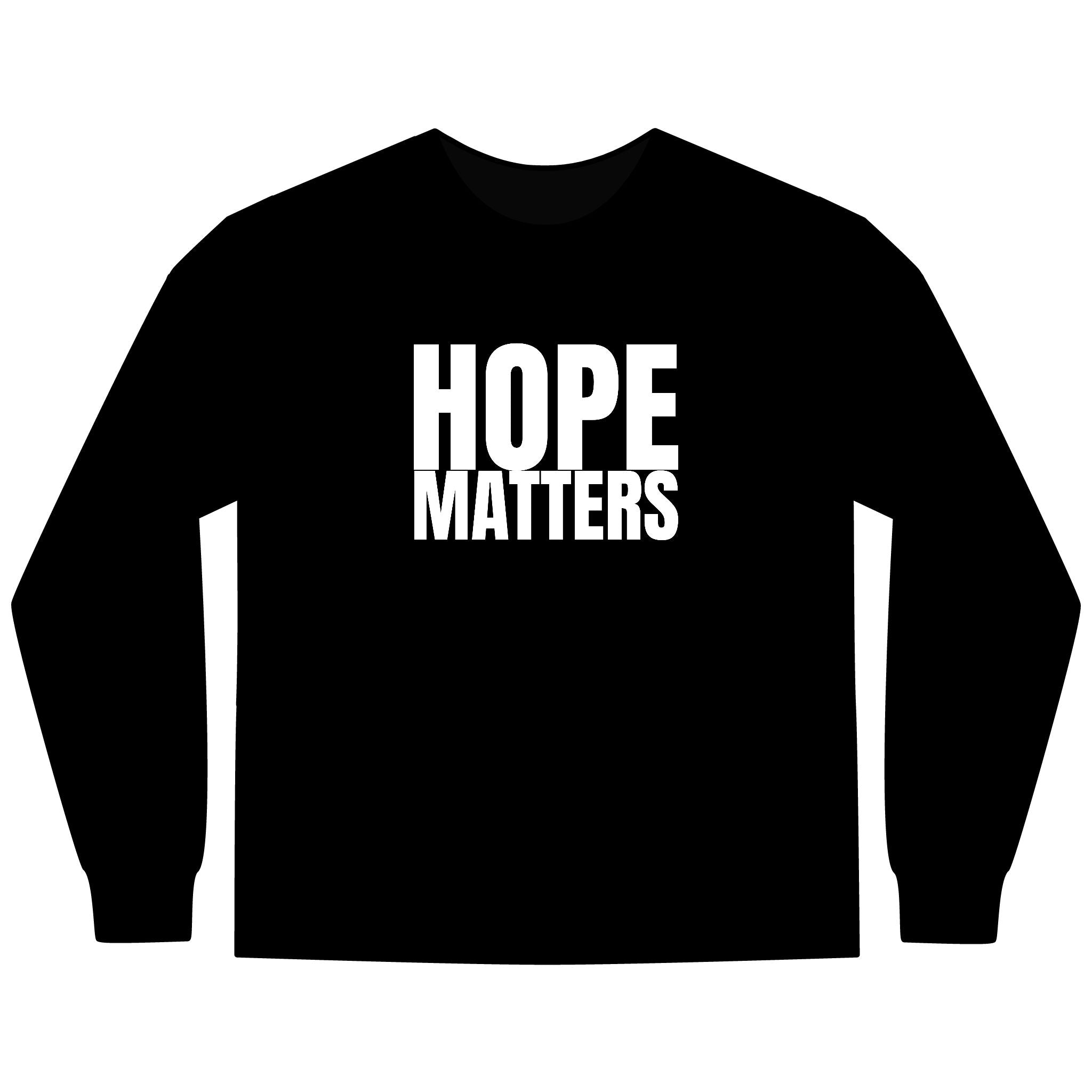 HOPE Matters Multi Colors Hanes Garment-Dyed Long Sleeve T-Shirt with 315 Print