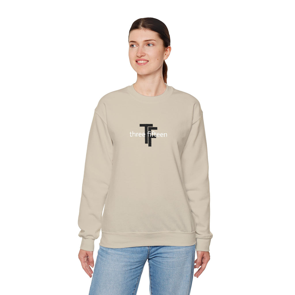 15 - TF Three Fifteen Embroidered Crewneck Sweatshirt — Minimal Graphic Pullover
