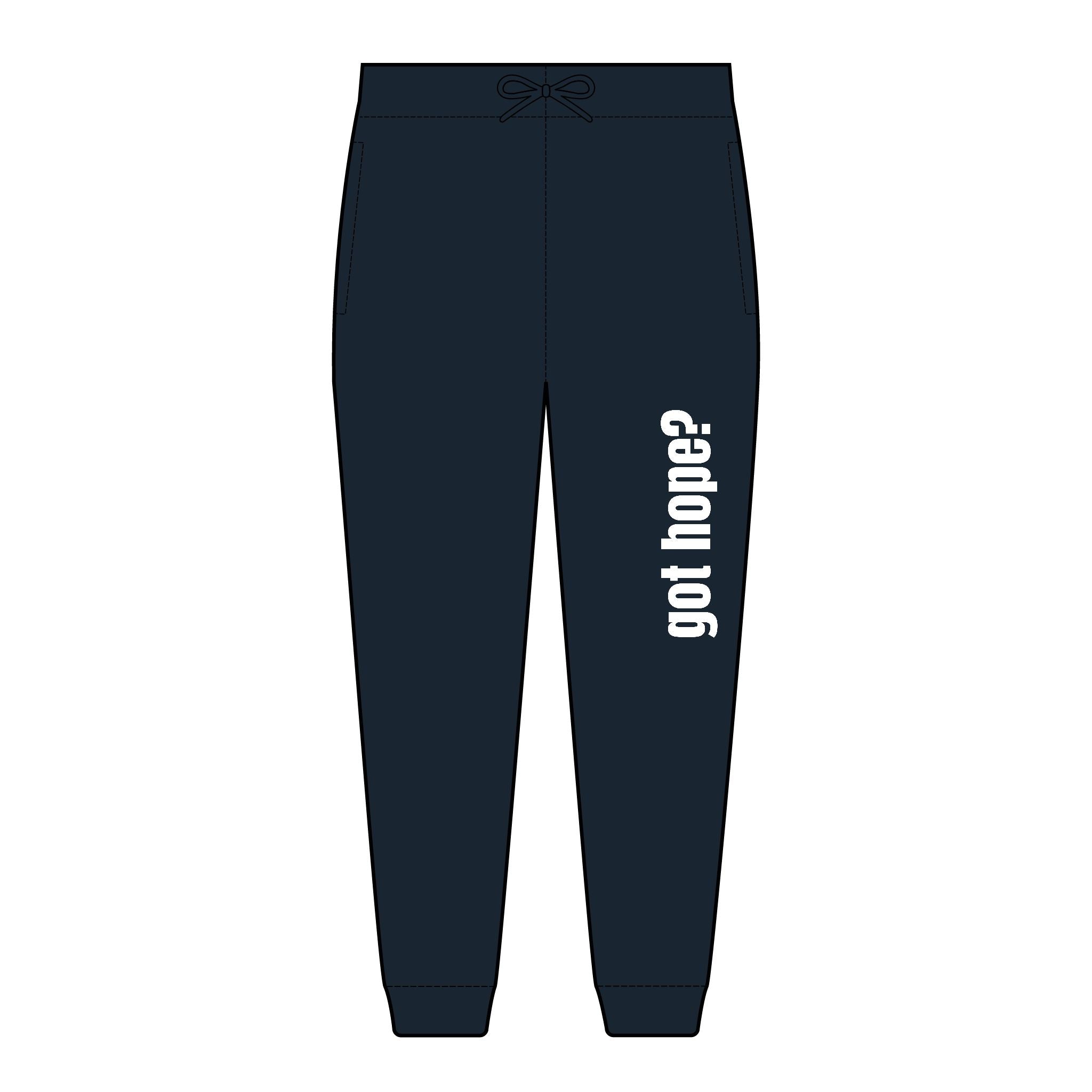 Multi Color Embroidered Fleece Joggers - "Got Hope?" Unisex Lounge Pants