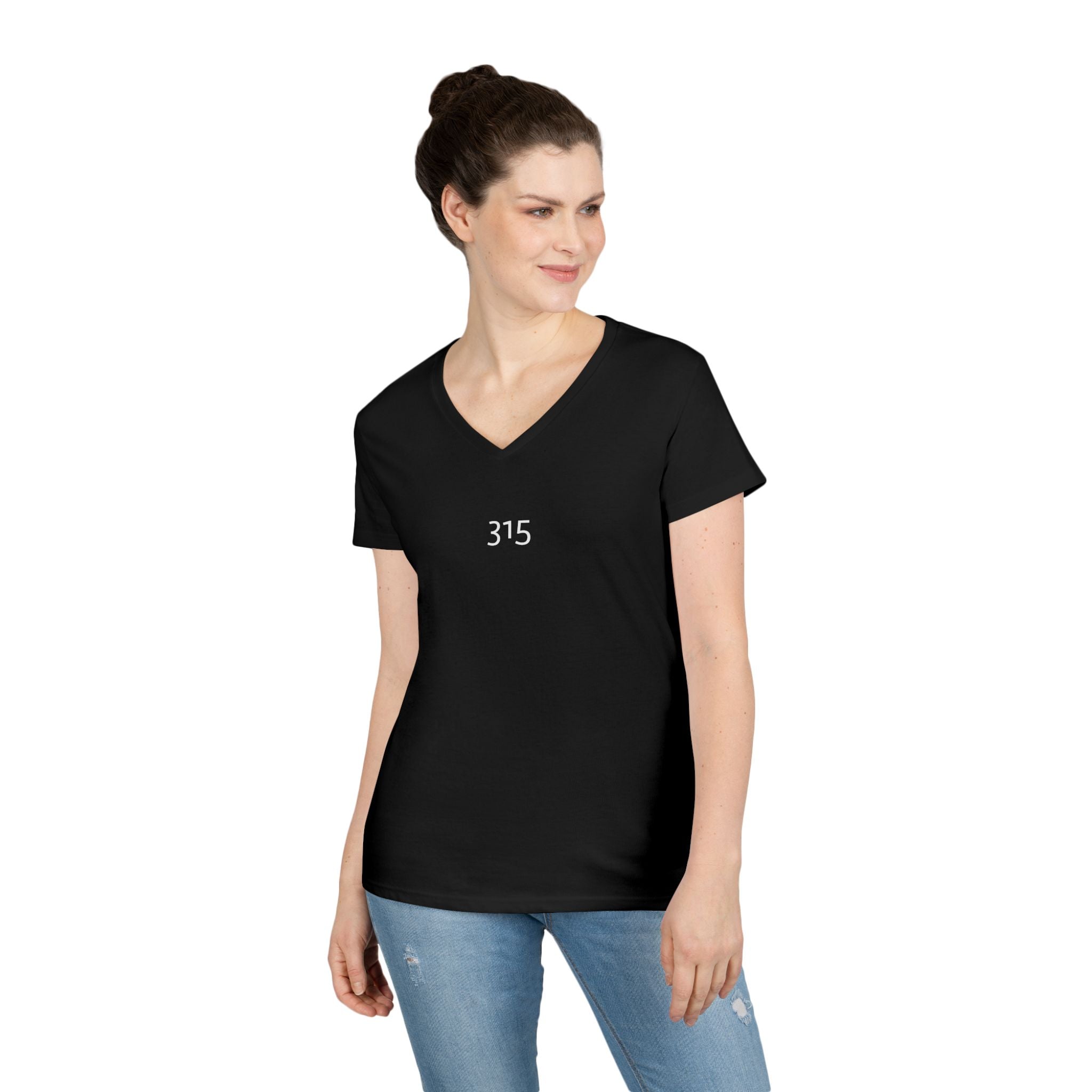 Multi Color Casual V-Neck T-Shirt with Minimalist Design 315