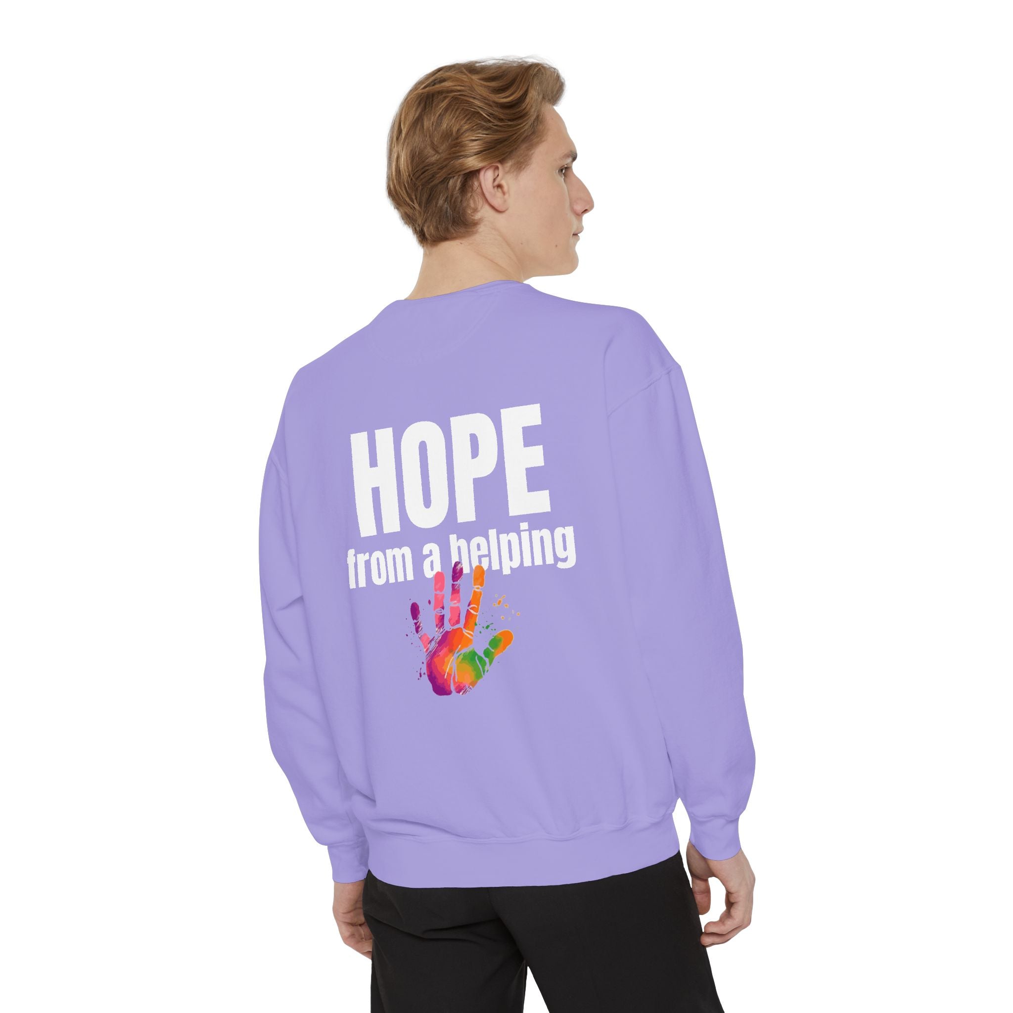 15 - Got Hope - Multi Color Cozy “A Helping Hand” Unisex Garment-Dyed Sweatshirt for Everyday Comfort