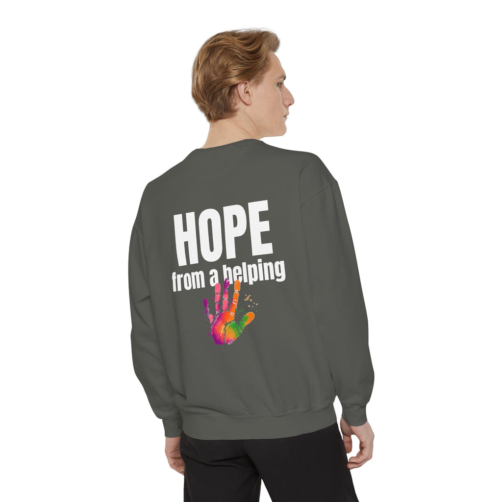 15 - Got Hope - Multi Color Cozy “A Helping Hand” Unisex Garment-Dyed Sweatshirt for Everyday Comfort