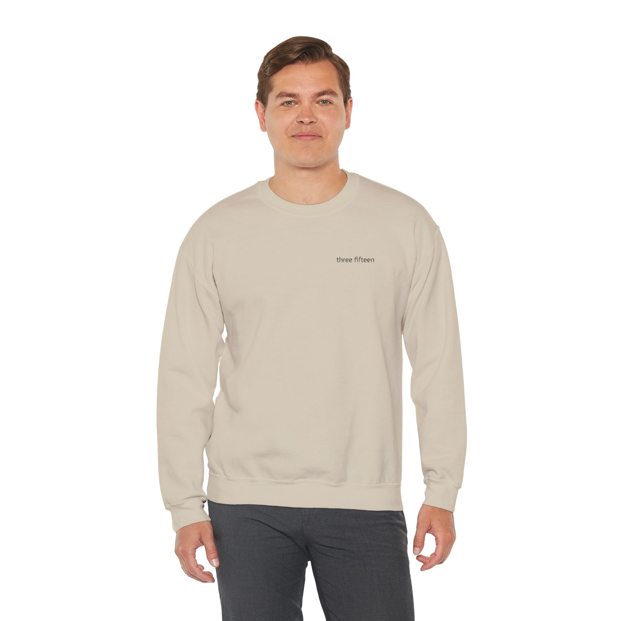 15 - Three Fifteen Embroidered Crewneck Sweatshirt — Minimal Graphic Pullover